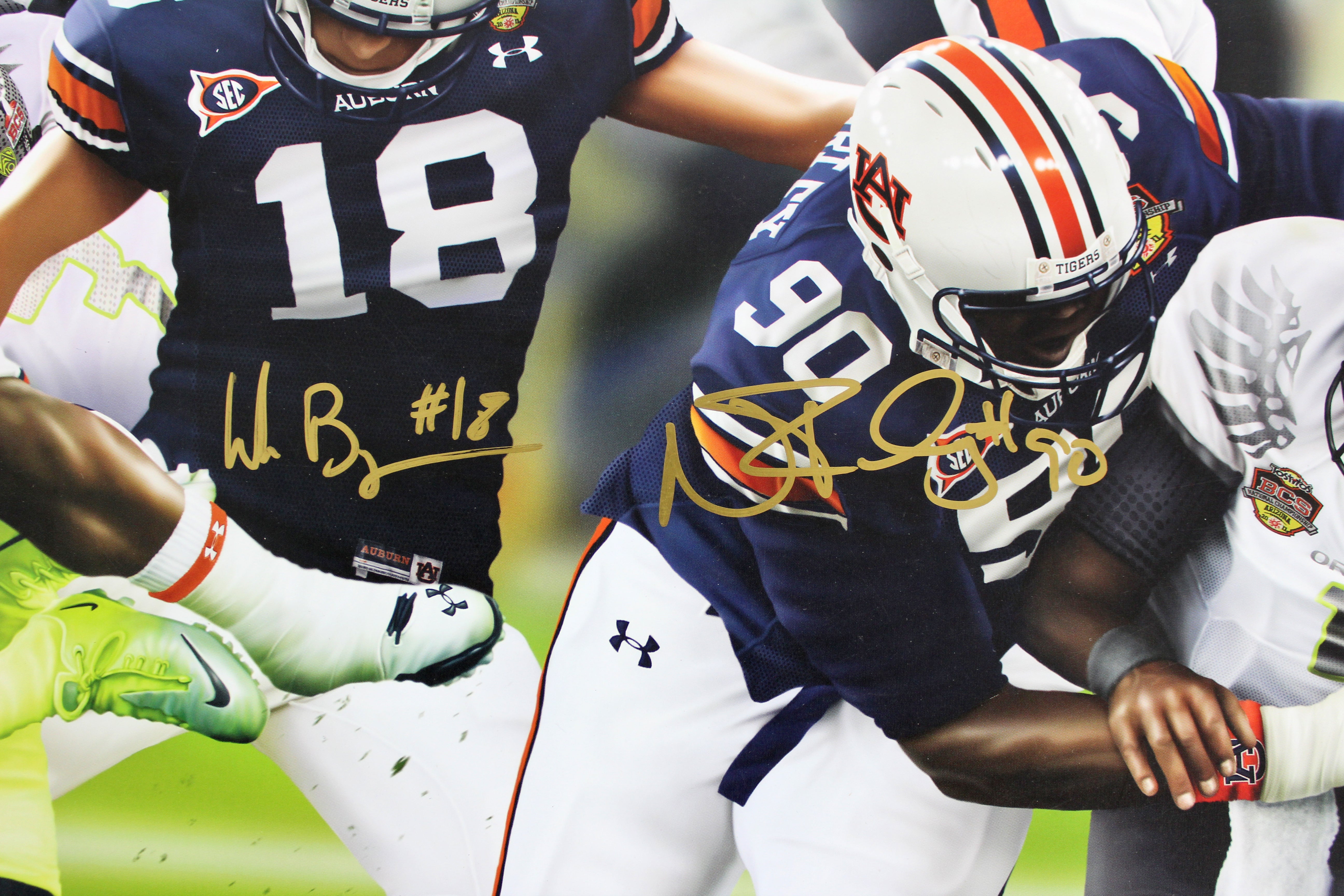 Auburn (4) Newton, Fairley Signed 24x27 Litho LE #619/3000 Fanatics #FA005355