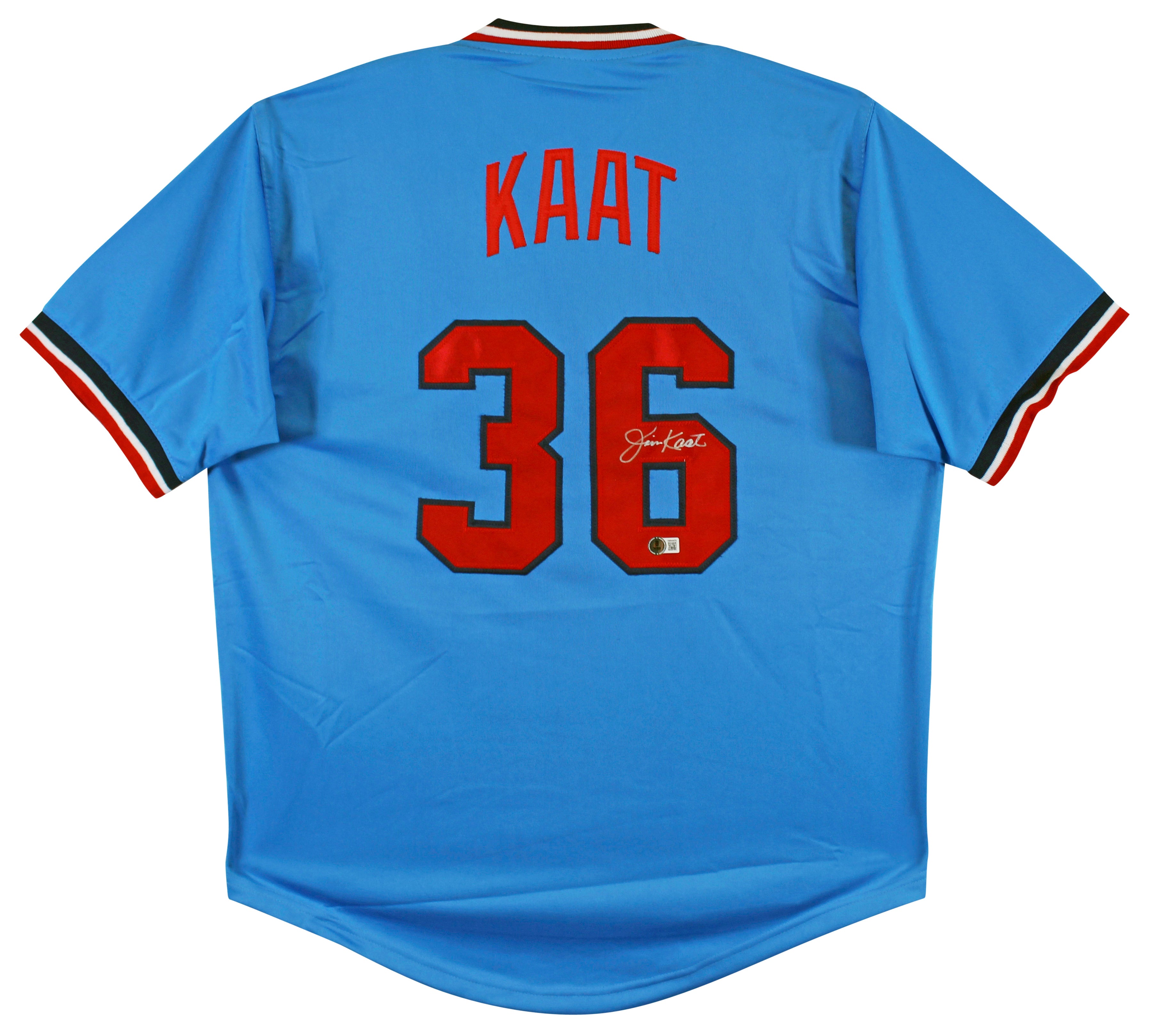 Jim Kaat Authentic Signed Light Blue Pro Style Jersey Autographed BAS Witnessed