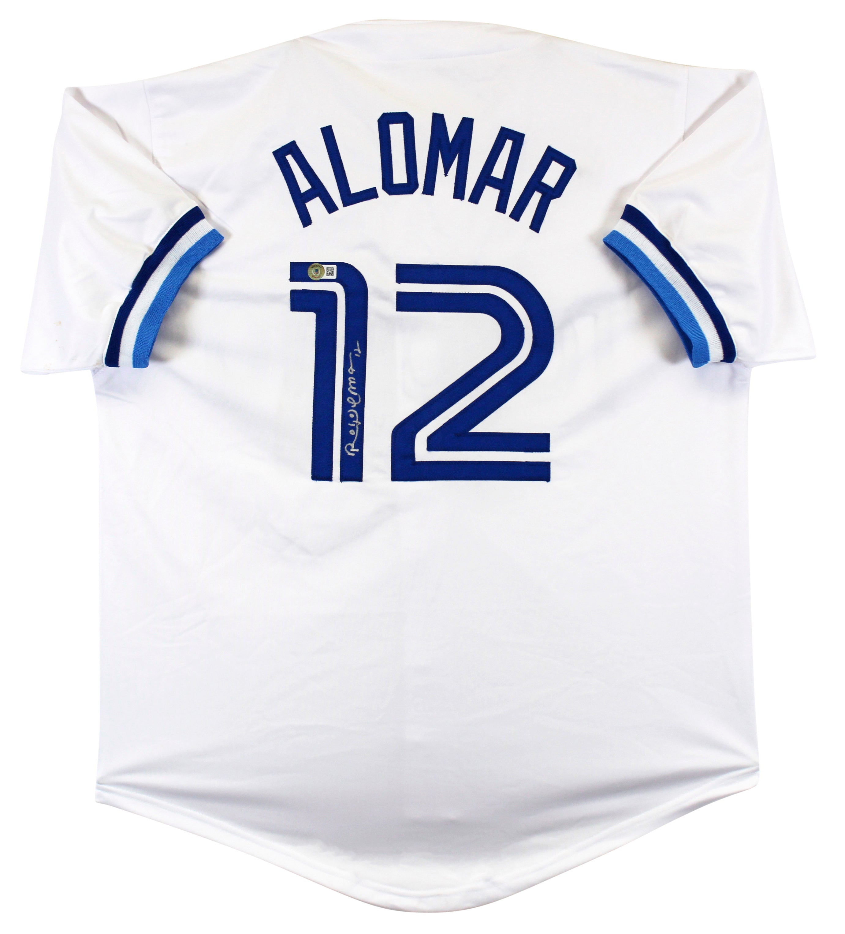 Roberto Alomar Authentic Signed White Pro Style Jersey Autographed BAS Witnessed