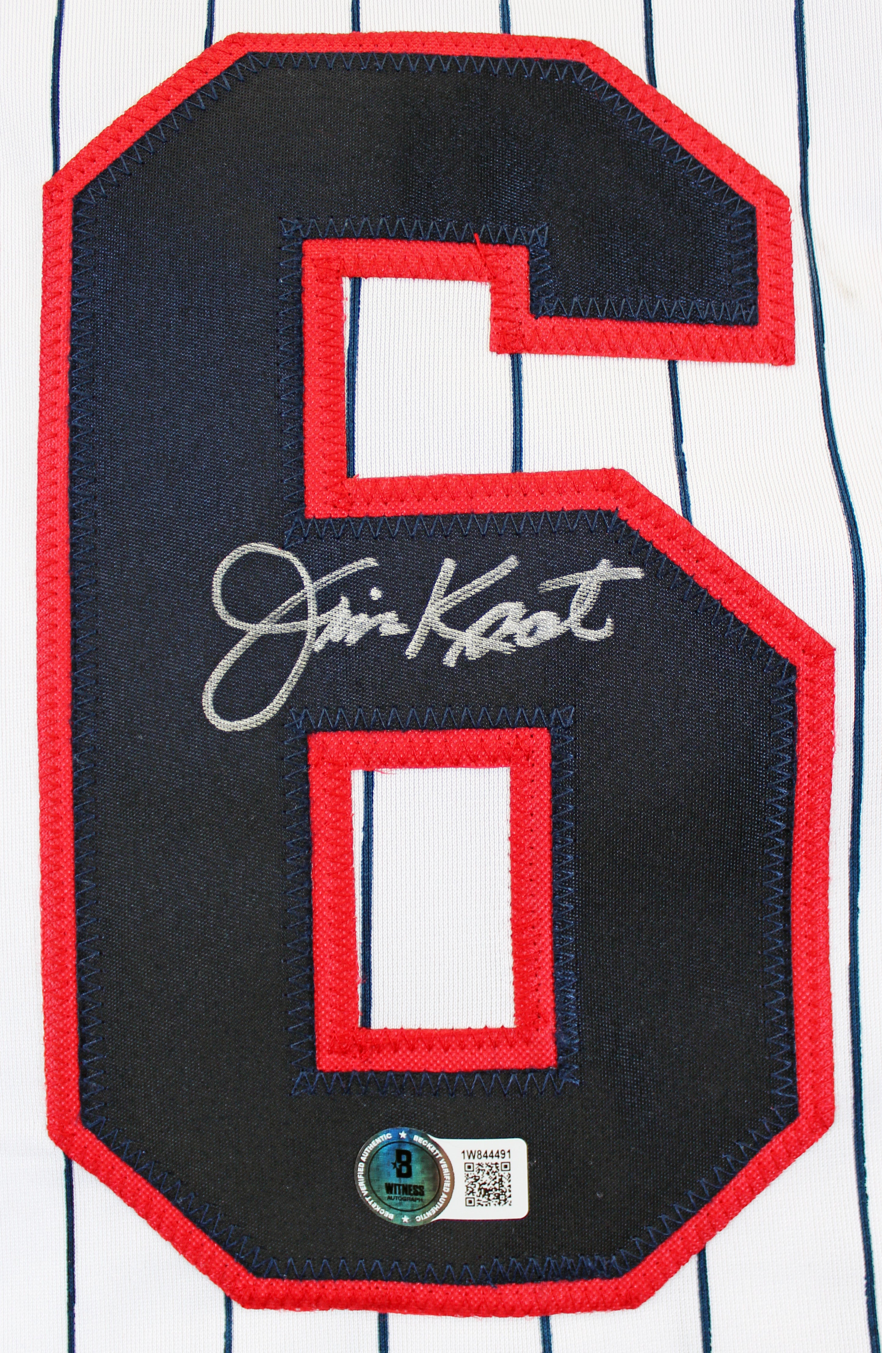 Jim Kaat Authentic Signed White Pinstripe Pro Style Jersey BAS Witnessed