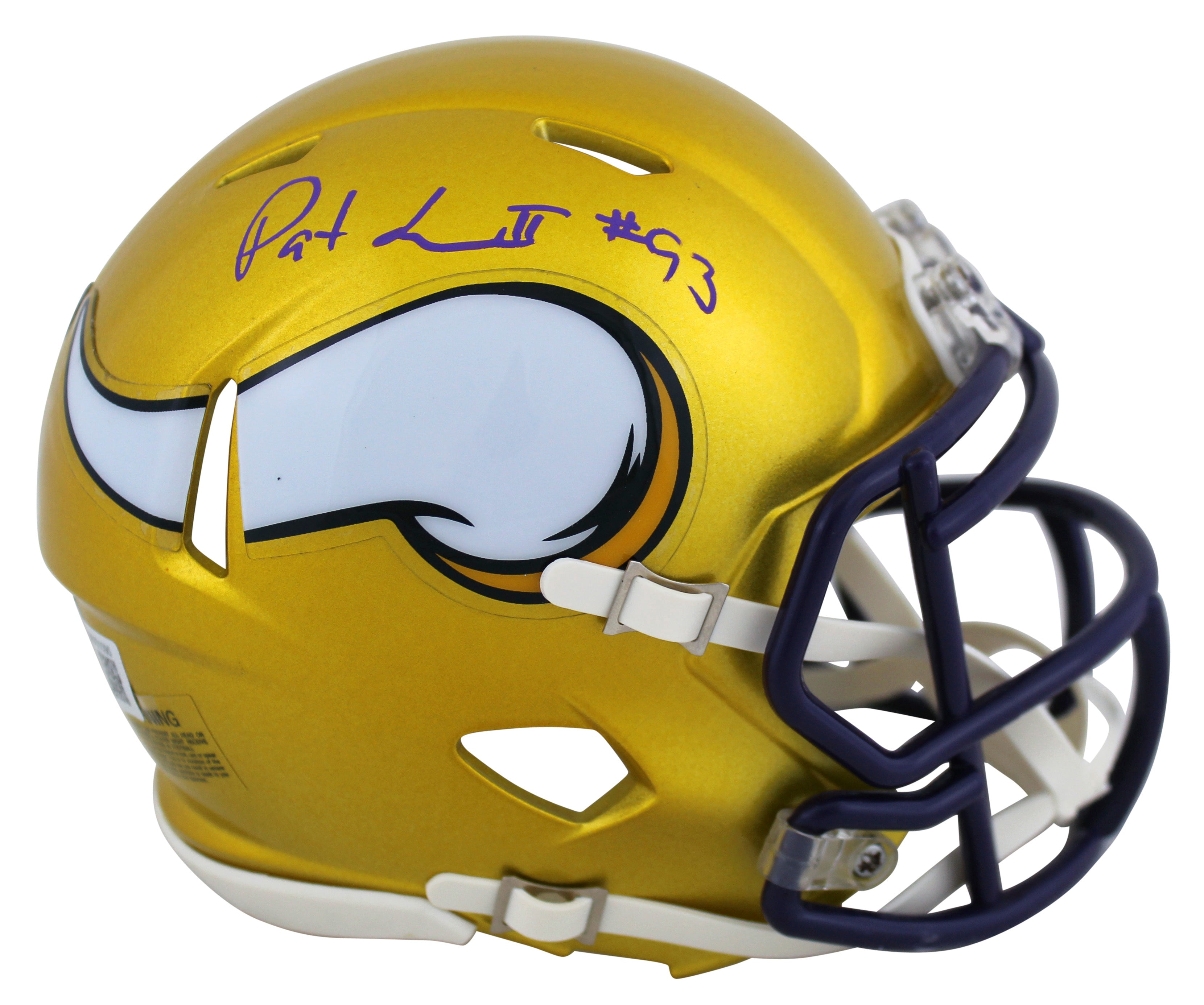 Vikings Patrick Jones Authentic Signed Flash Speed Mini Helmet BAS Witnessed