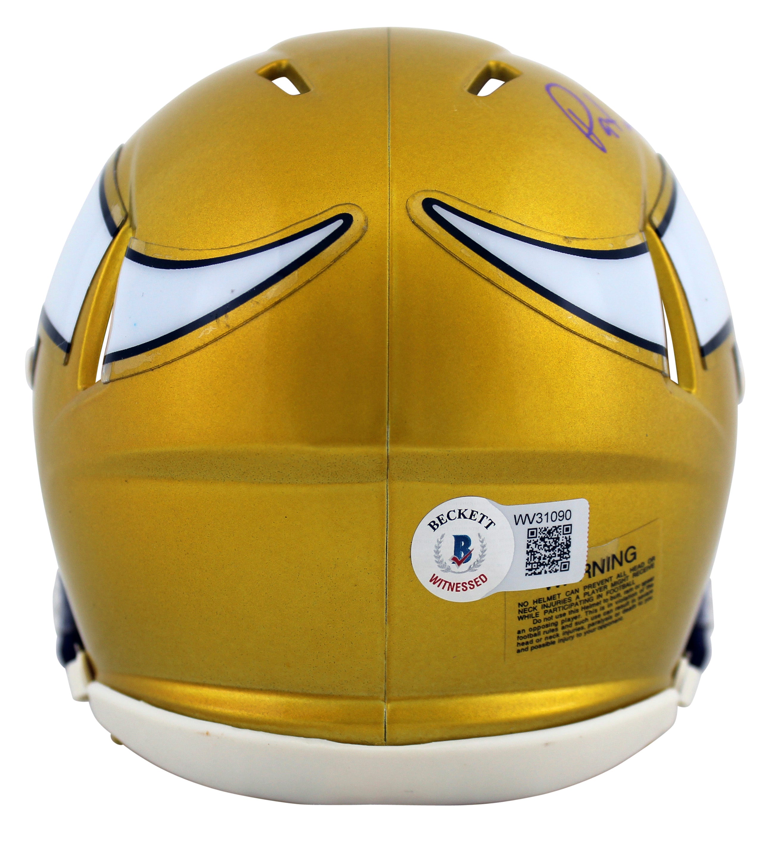 Vikings Patrick Jones Authentic Signed Flash Speed Mini Helmet BAS Witnessed