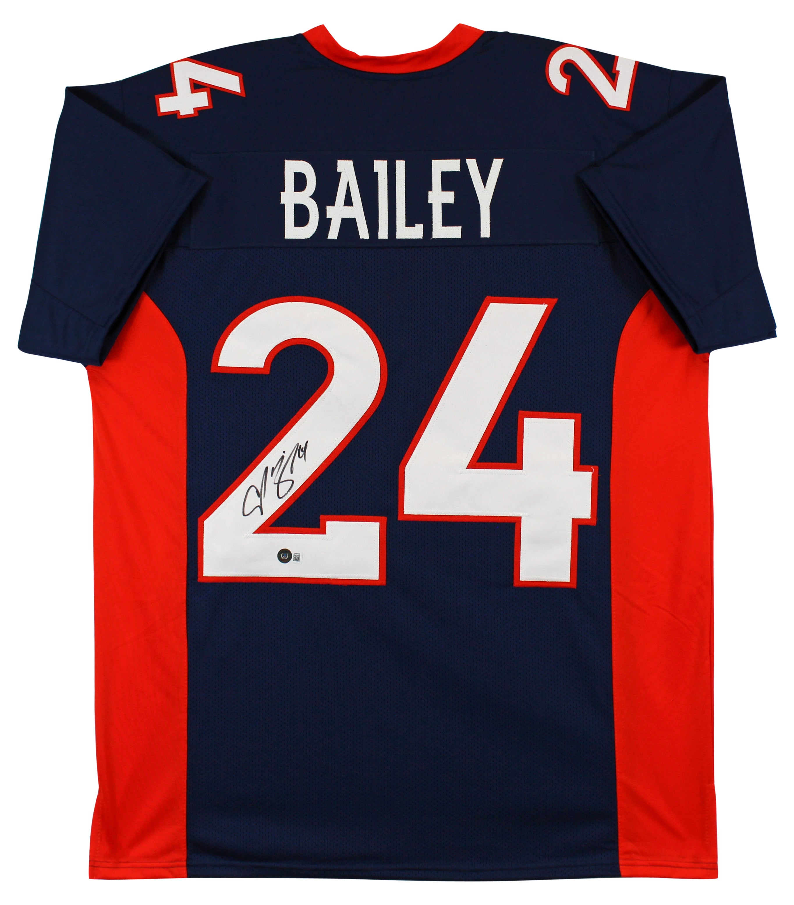 Champ Bailey Authentic Signed Navy Blue Pro Style Jersey BAS Witnessed