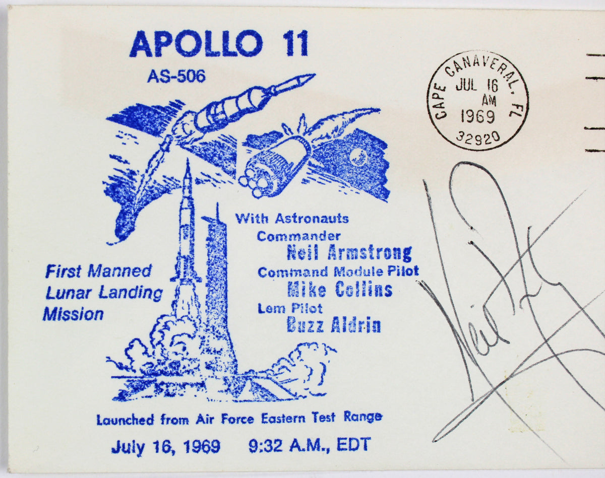Neil Armstrong Apollo 11 Signed First Day Cover Postmarked July 16, 1969 PSA/DNA