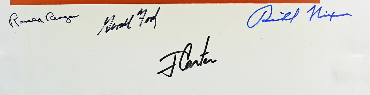 Presidential (4) Reagan, Nixon, Ford & Carter Signed 11x14 Photo PSA #AH41085