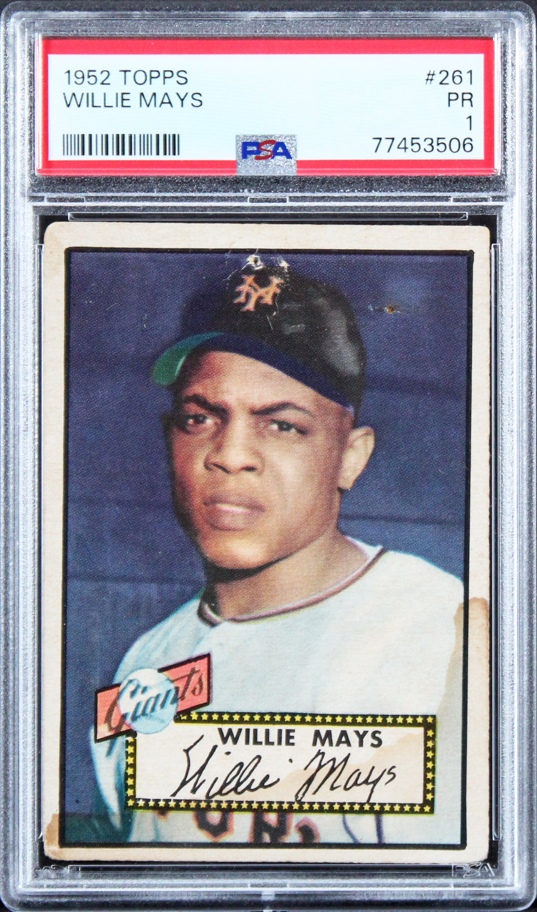 Giants Willie Mays 1952 Topps #261 Card Graded PR 1 PSA/DNA Slabbed