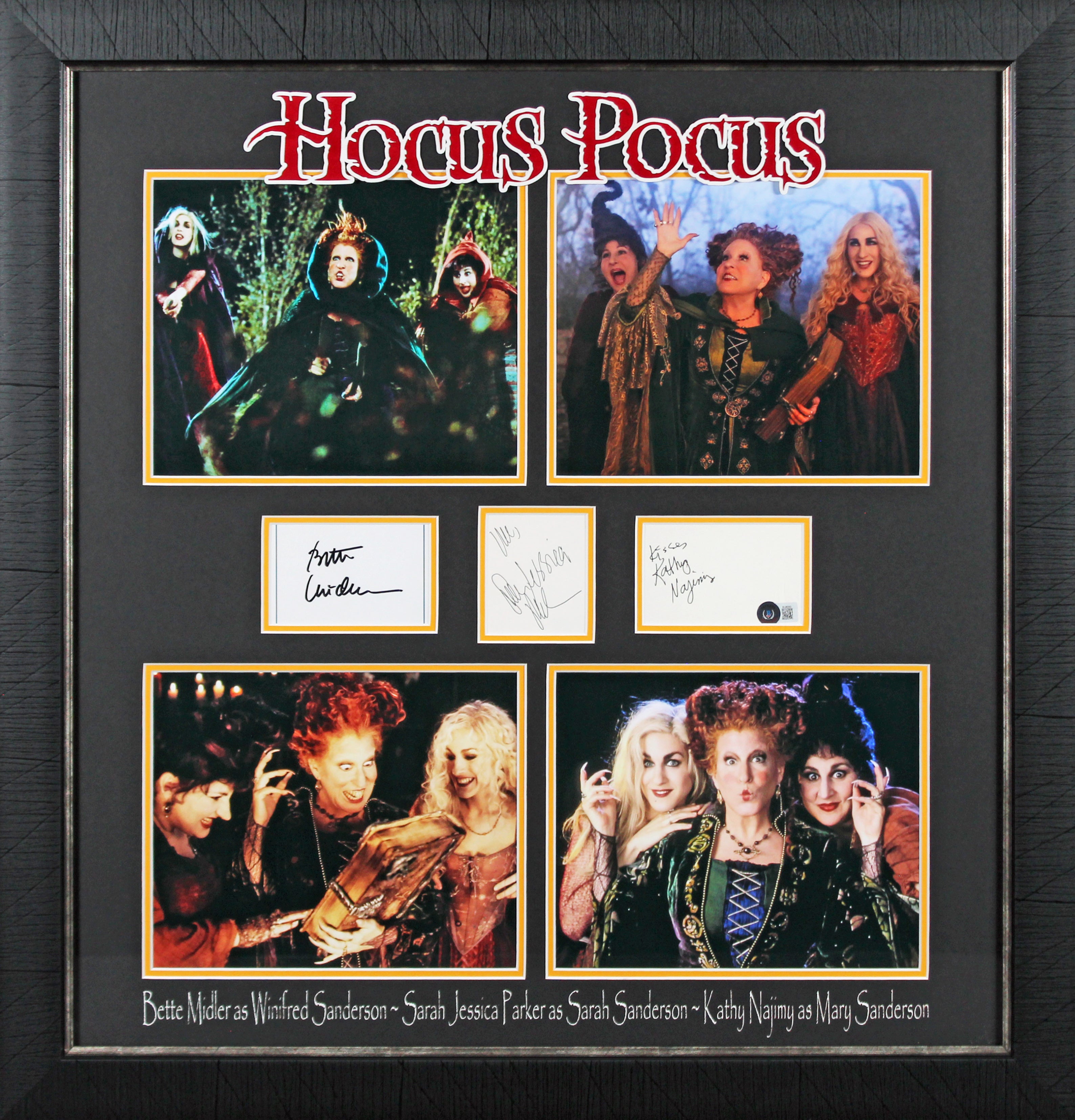 Hocus Pocus (3) Parker, Midler & Najimy Signed Framed Display BAS #BL96293