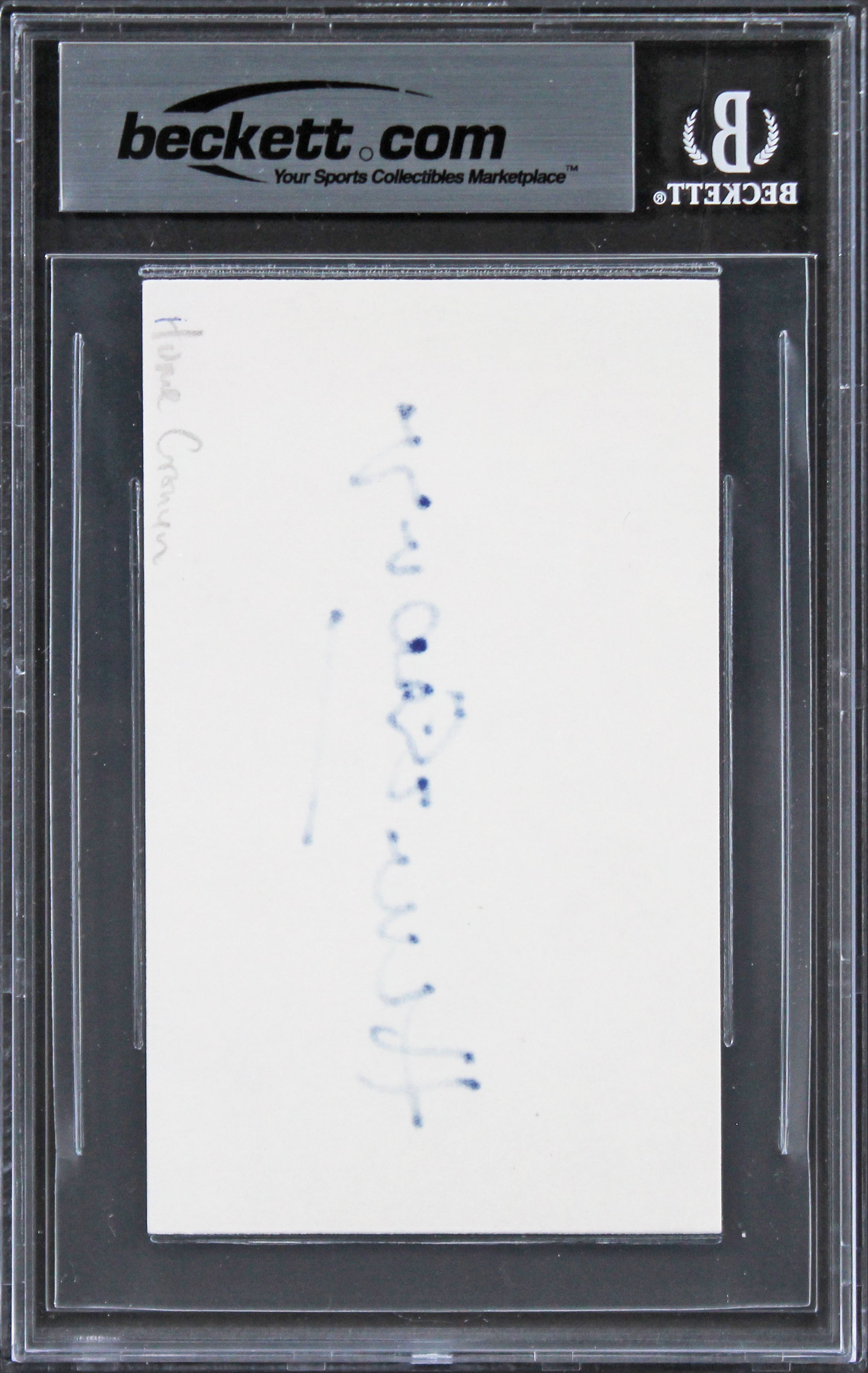 Hume Cronyn The Seventh Cross Signed 3x5 Index Card Auto Graded 10! BAS Slabbed