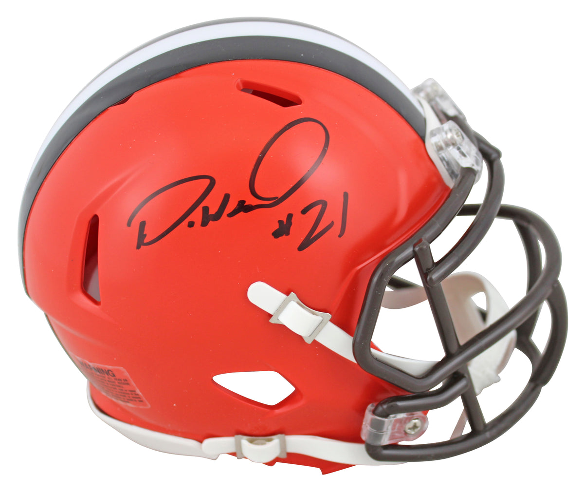Browns Denzel Ward Authentic Signed 2020 Speed Mini Helmet JSA Witness