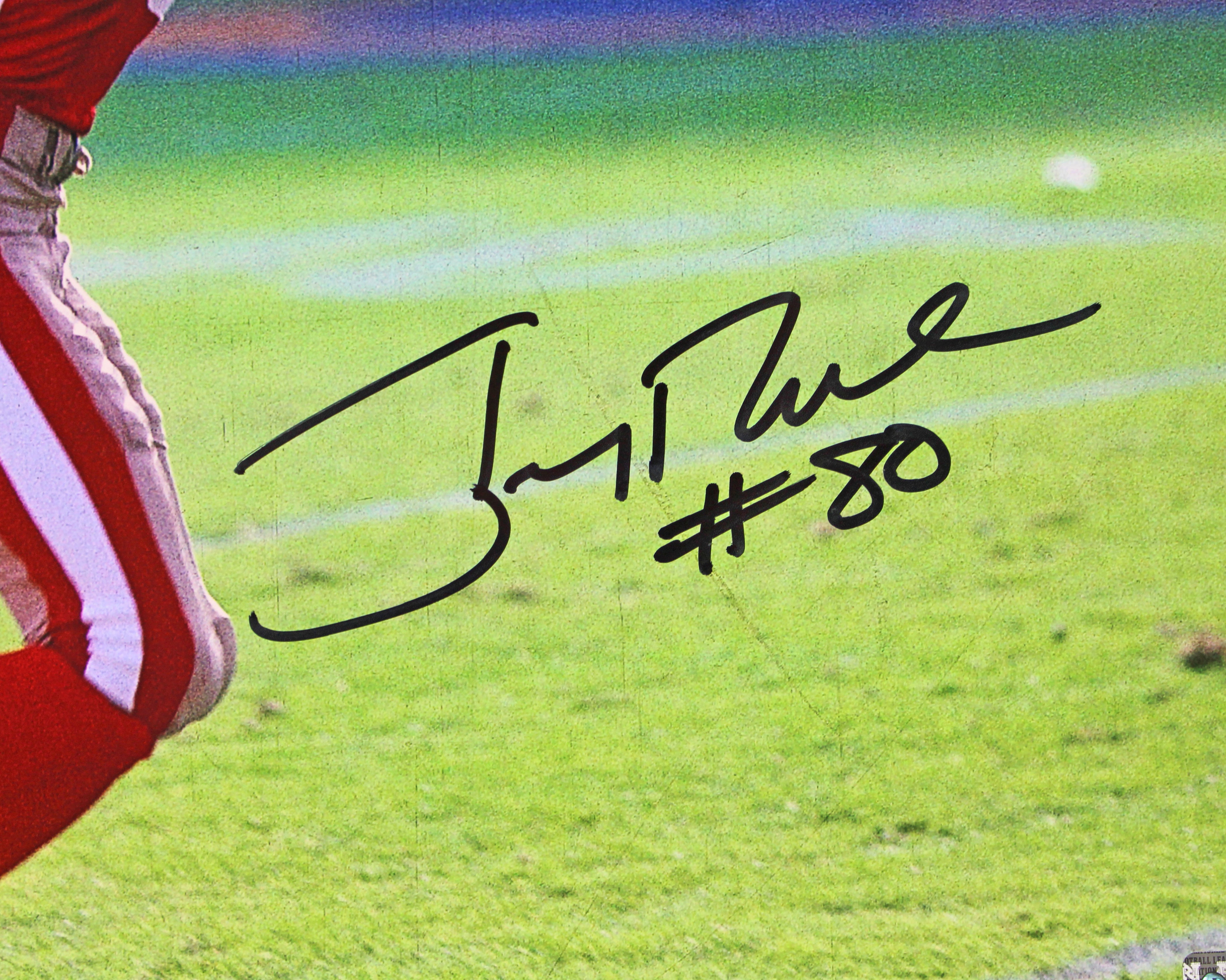 49ers Jerry Rice Authentic Signed Horizontal Catch 16x20 Photo BAS Witnessed