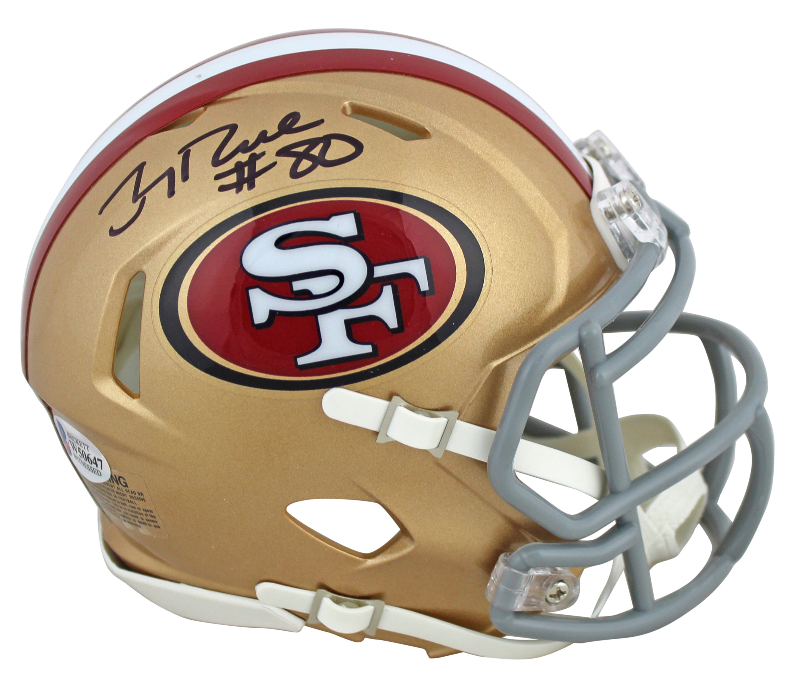 49ers Jerry Rice Authentic Signed Speed Mini Helmet Autographed BAS Witnessed