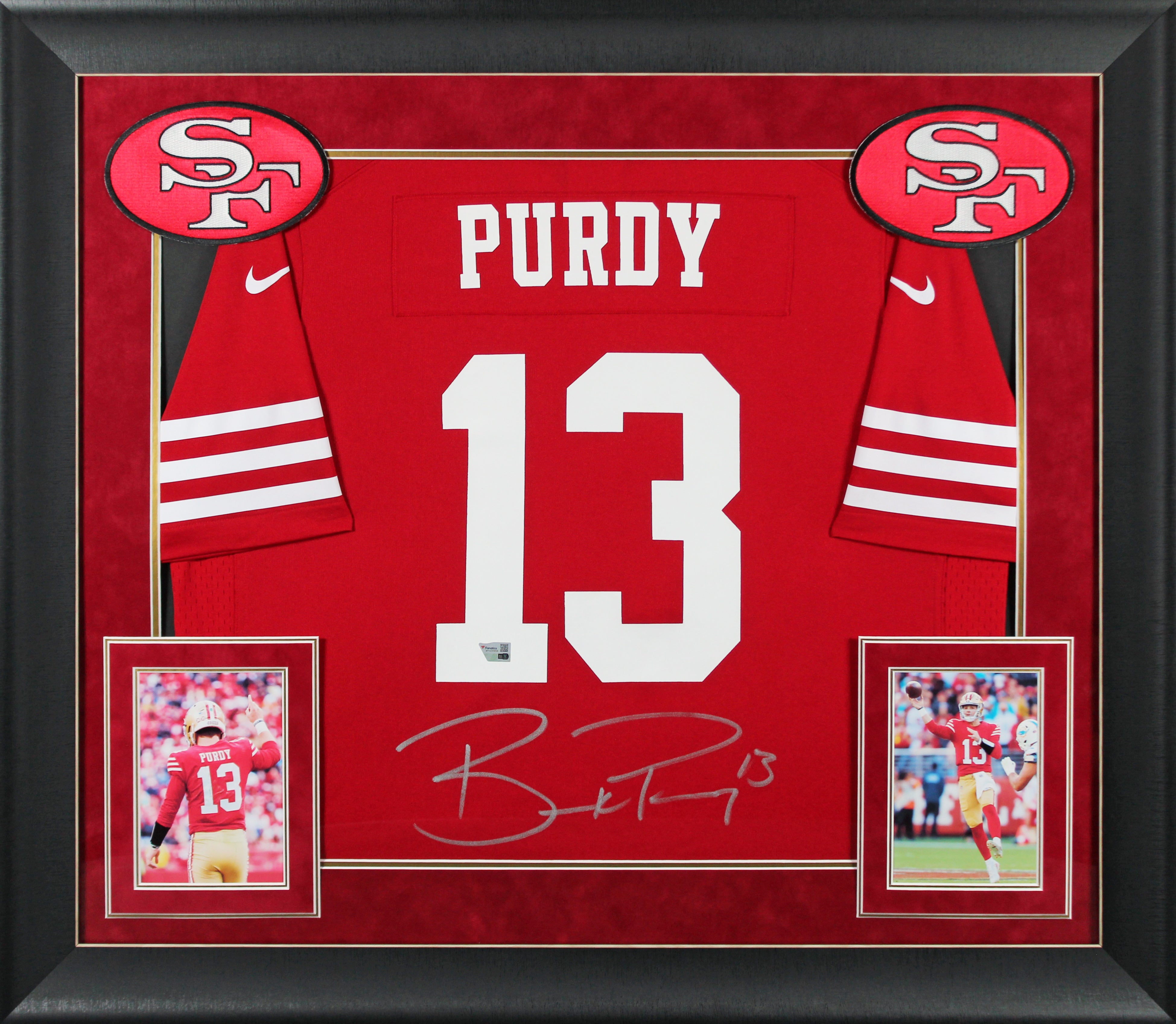 49ers Brock Purdy Authentic Signed Red Nike Game Framed Jersey Fanatics