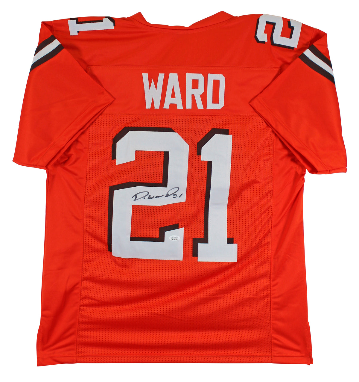 Denzel Ward Authentic Signed Orange Pro Style Jersey Autographed JSA Witnessed