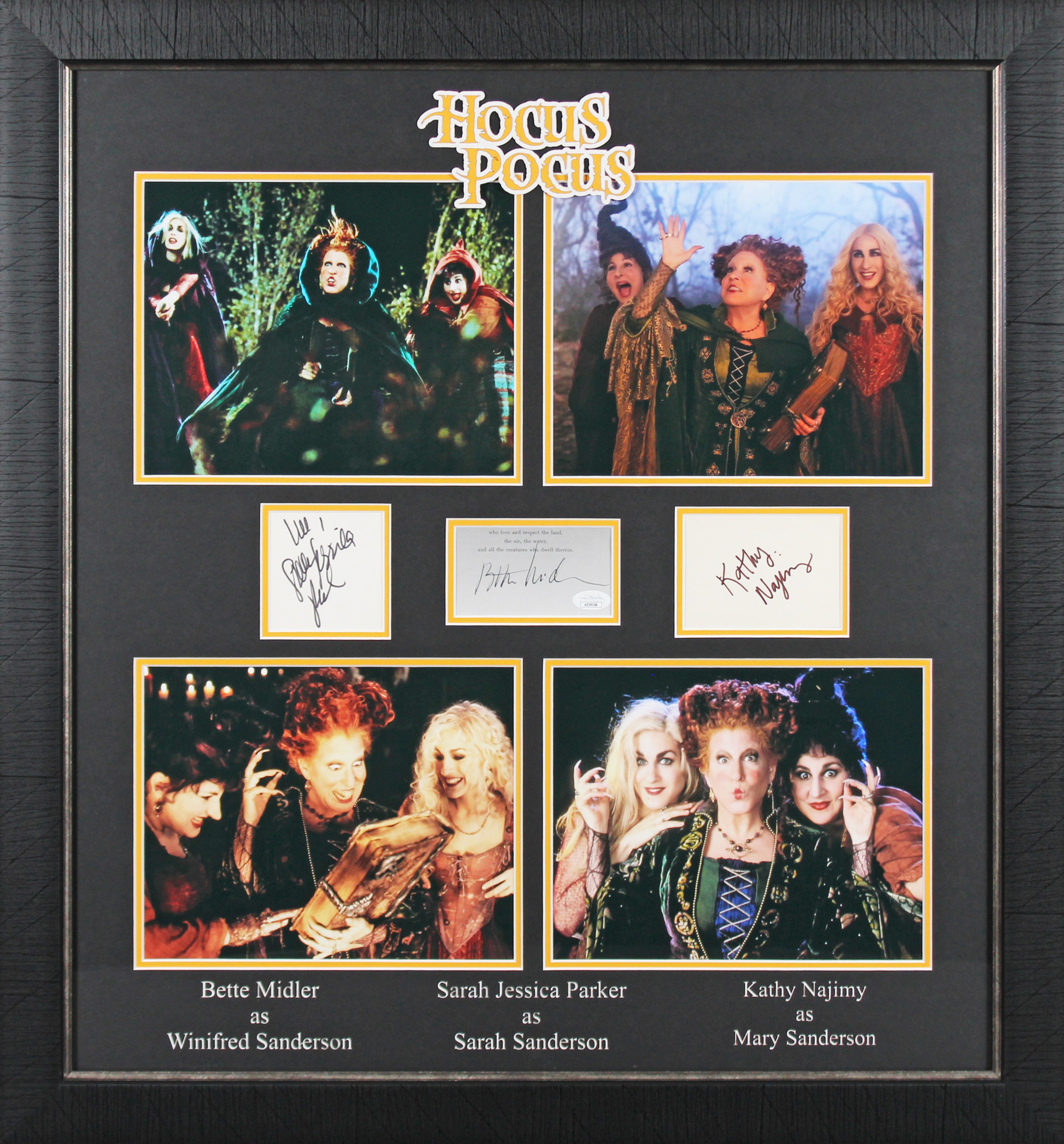 Hocus Pocus (3) Parker, Midler & Najimy Signed Framed Display BAS #AC26901