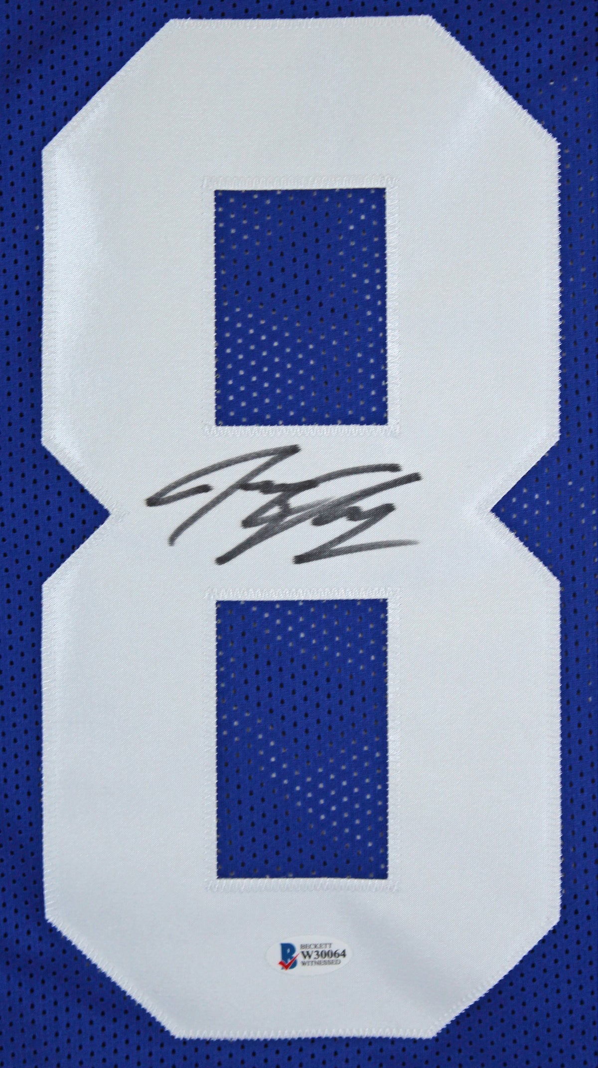 Jeremy Shockey Authentic Signed Blue Pro Style Jersey Autographed BAS Witnessed