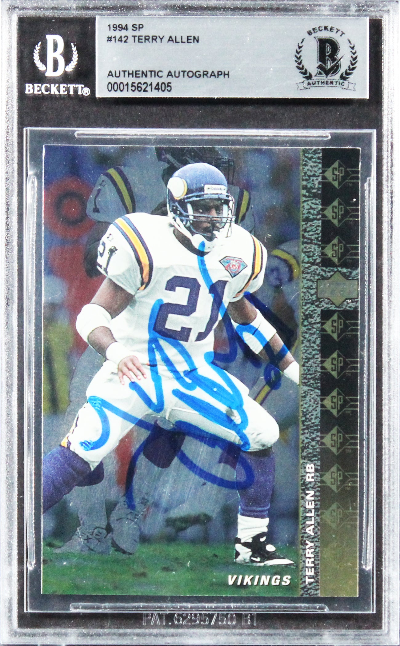 Vikings Terry Allen Authentic Signed 1994 SP #142 Card BAS Slabbed