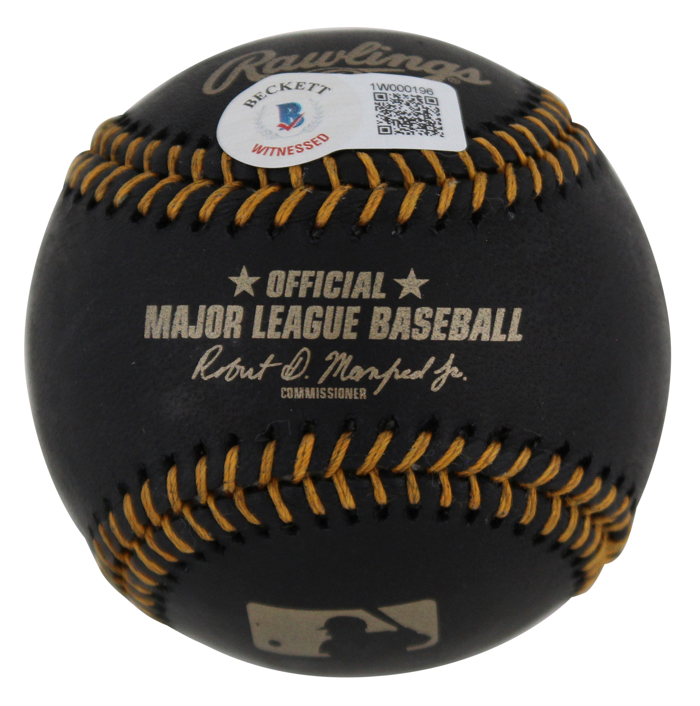 Reds Pete Rose "4256" Authentic Signed Black Oml Baseball w/ Red Sig BAS Witness