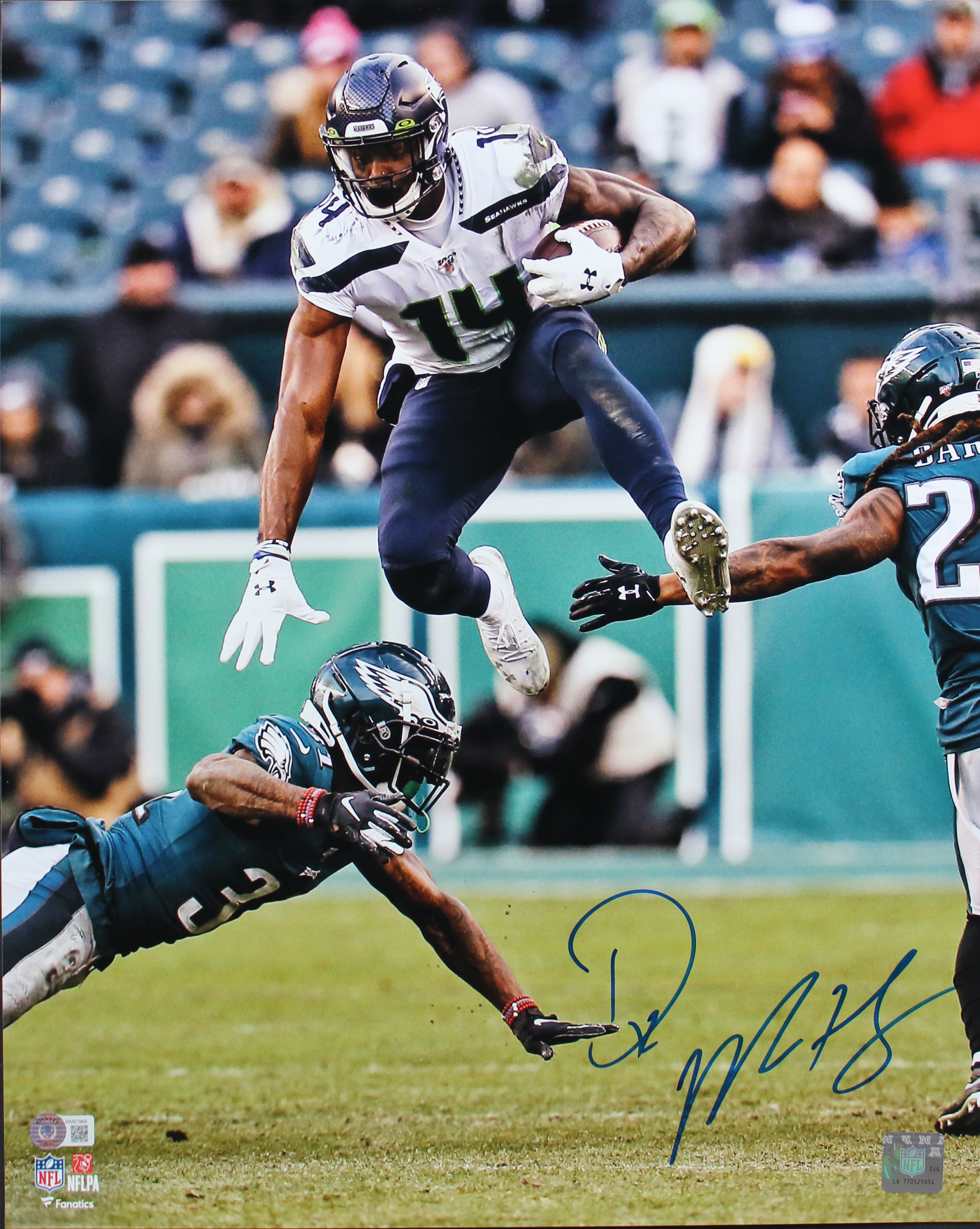 Seahawks D.K. Metcalf Authentic Signed 16x20 Vs Eagles Photo BAS Witnessed