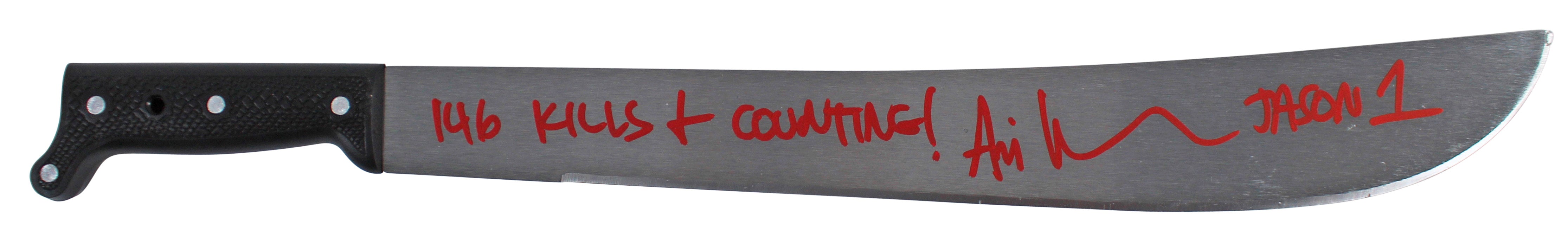 Ari Lehman Friday The 13th "146 Kills & Counting" Signed Machete BAS Witnessed