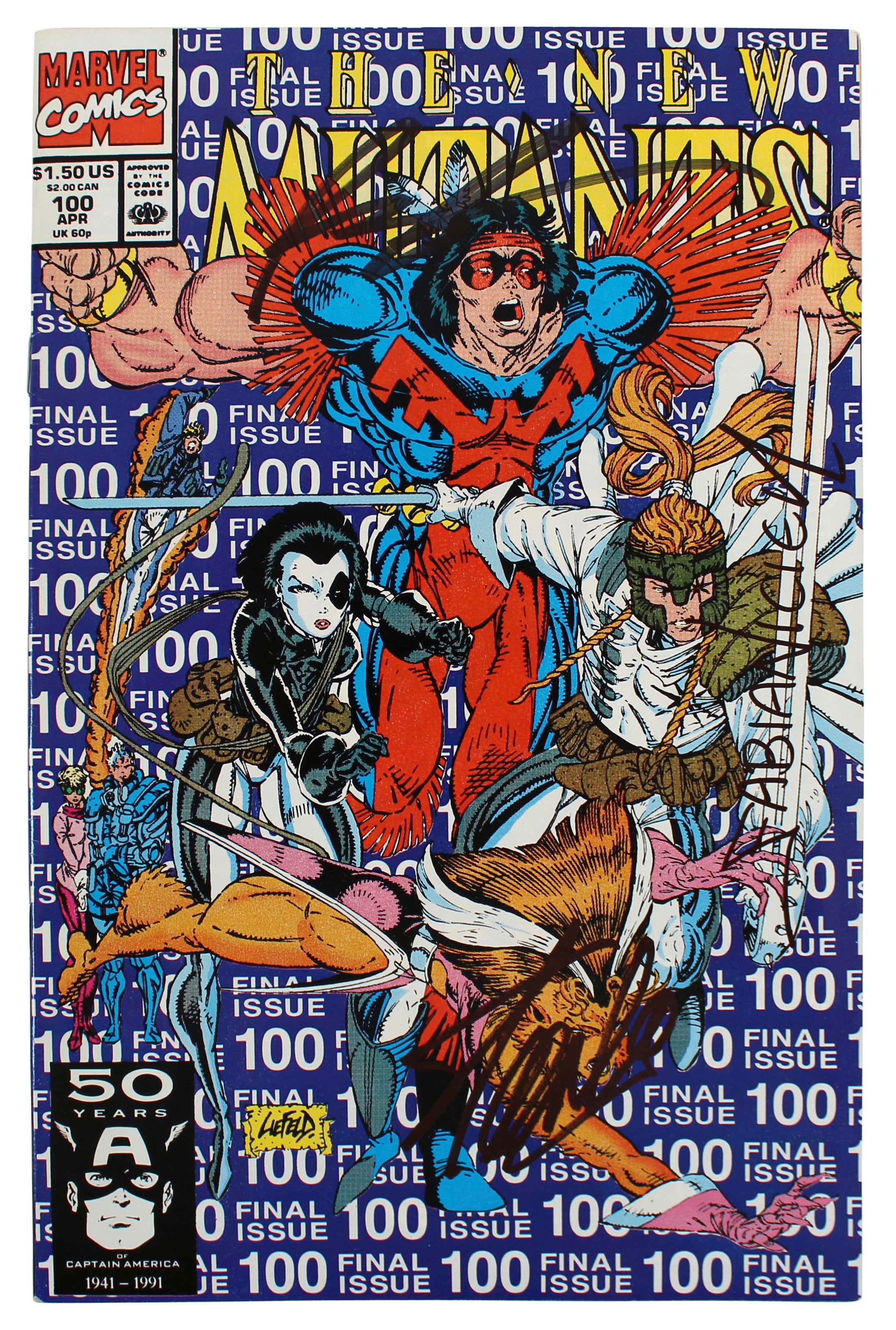 (3) Stan Lee, Liefeld & Nicieza Signed New Mutants #100 Final Issue Comic JSA