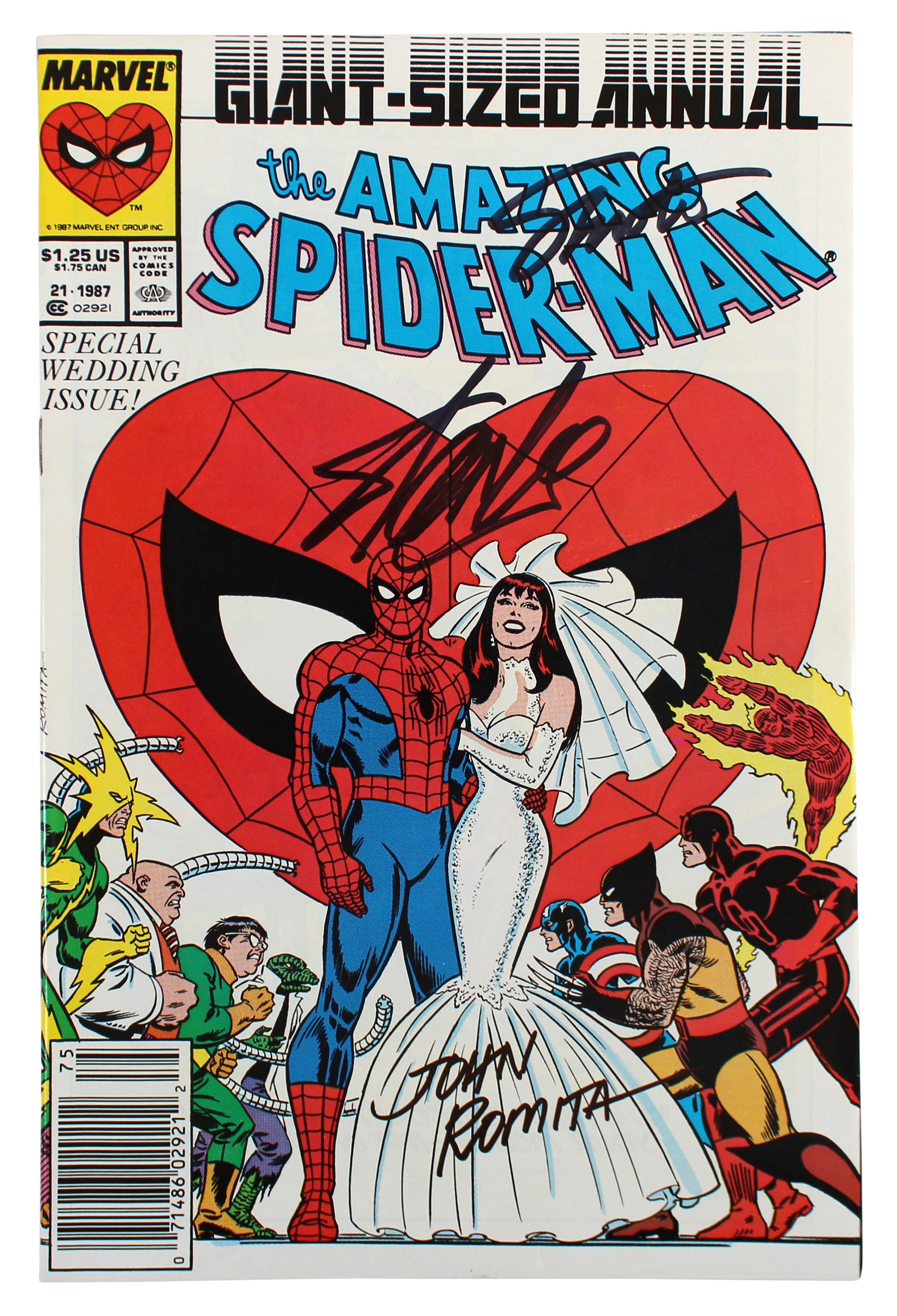 (3) Stan Lee, Romita & Shooter Signed Amazing Spider-Man Annual #21 Comic JSA