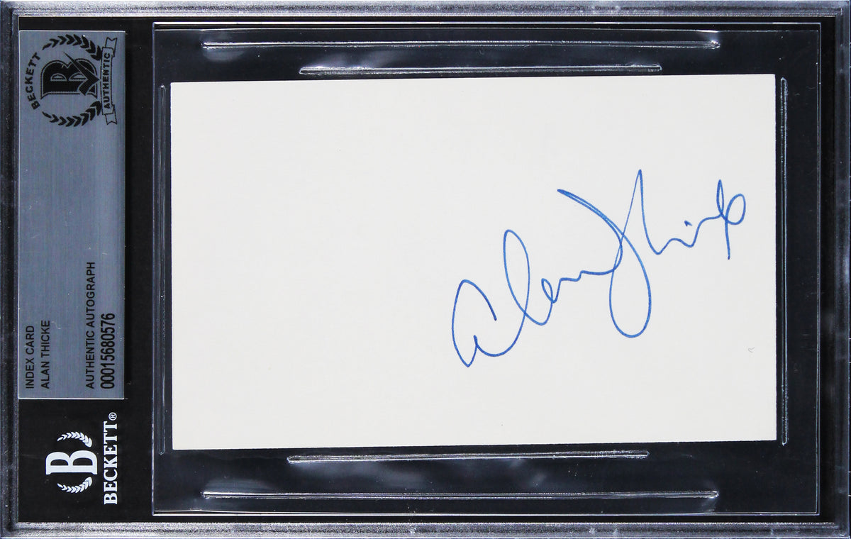 Alan Thicke Growing Pains Authentic Signed 3x5 Index Card BAS Slabbed