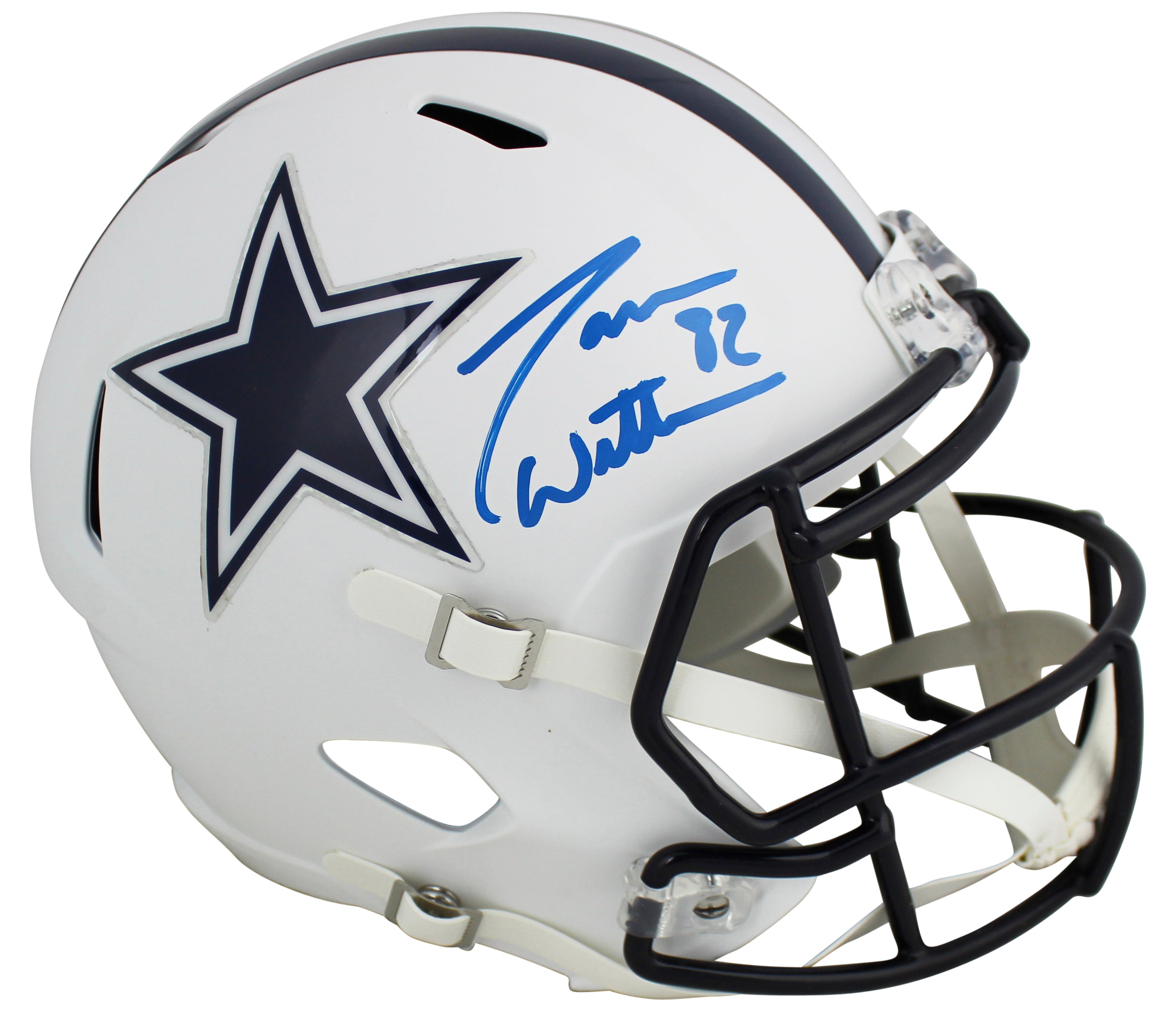 Cowboys Jason Witten Signed Flat White Full Size Speed Rep Helmet BAS Witnessed