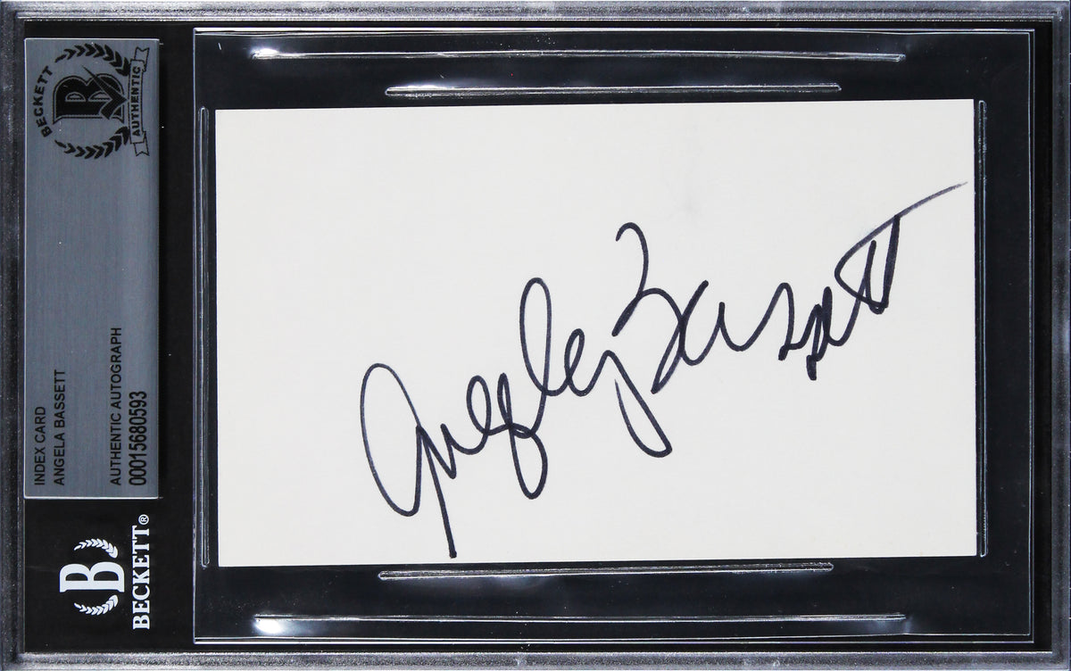 Angela Bassett What's Love Got to Do with It Signed 3x5 Index Card BAS Slabbed