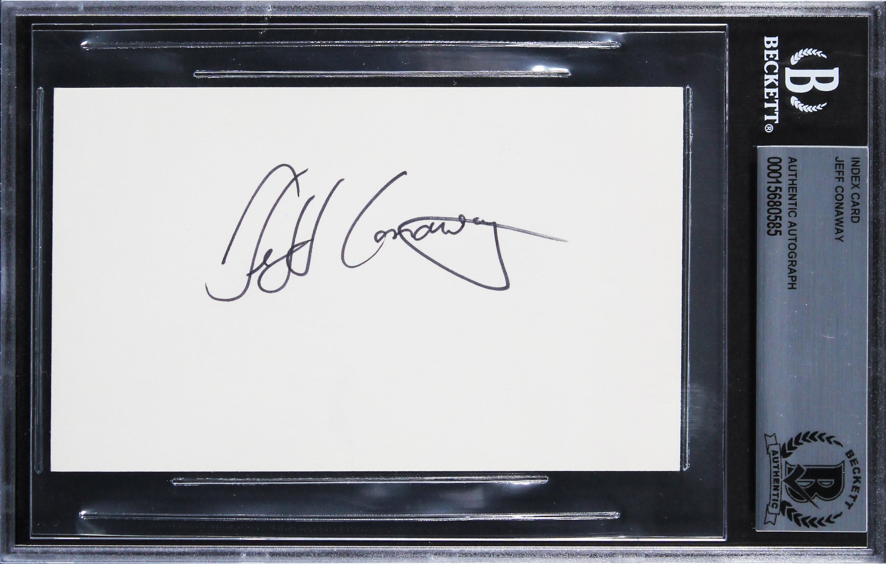 Jeff Conaway Taxi Authentic Signed 3x5 Index Card Autographed BAS Slabbed 1