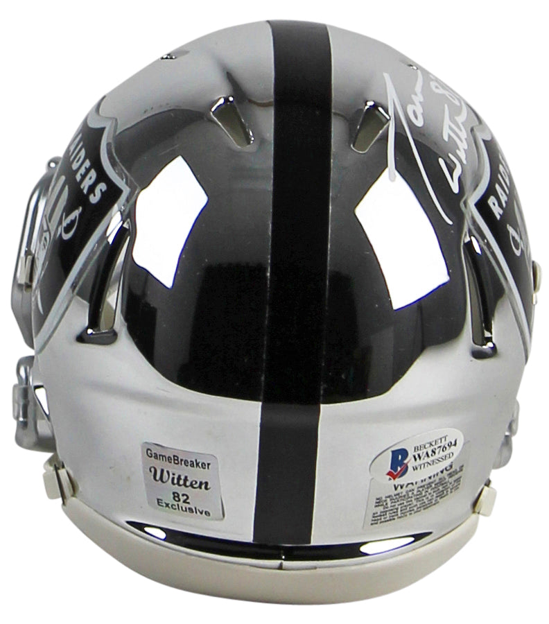 Raiders Jason Witten Authentic Signed Chrome Speed Mini Helmet BAS Witnessed