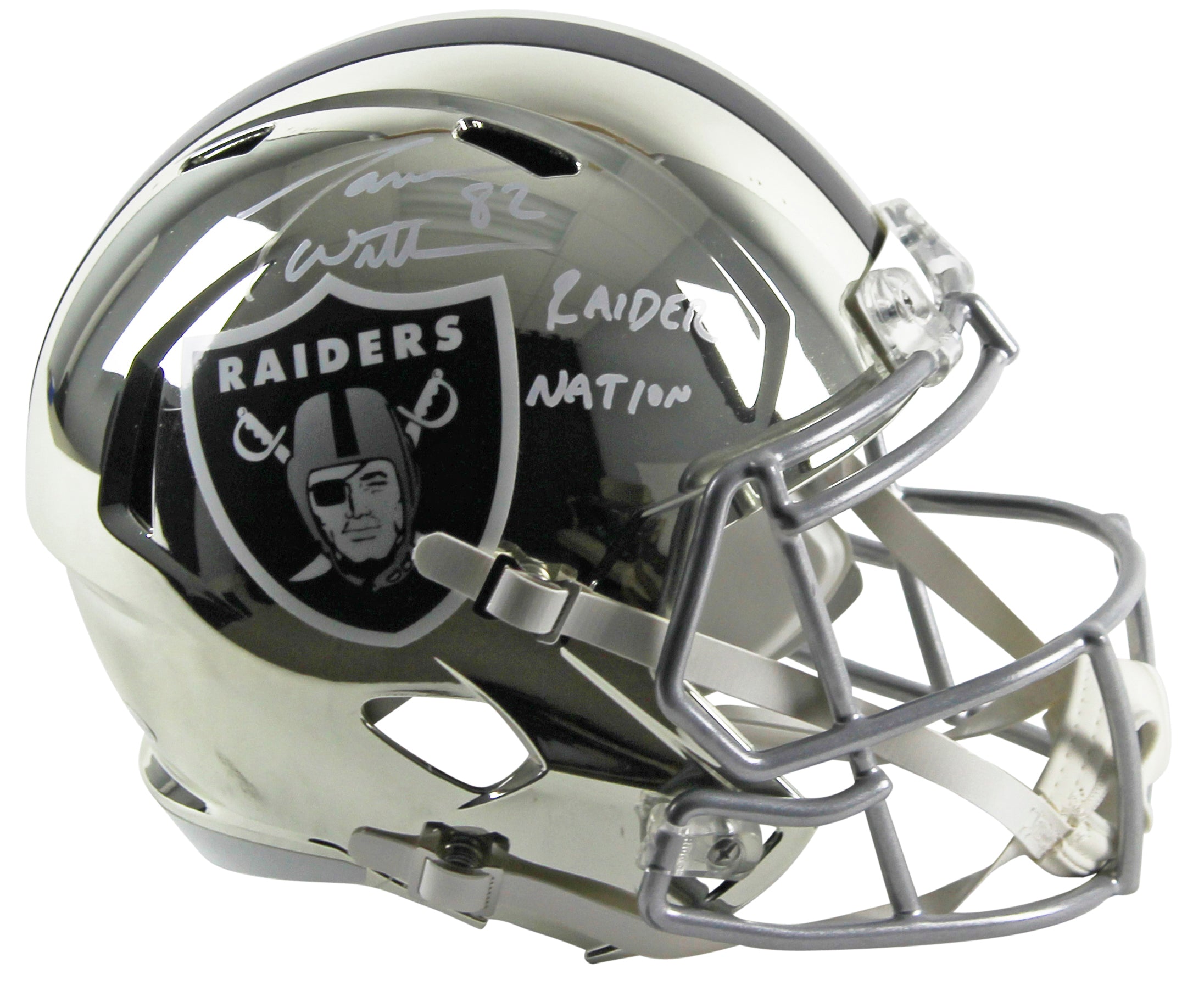 Raiders Jason Witten Raider Nation Signed Chrome Full Size Speed Rep Helmet BAS