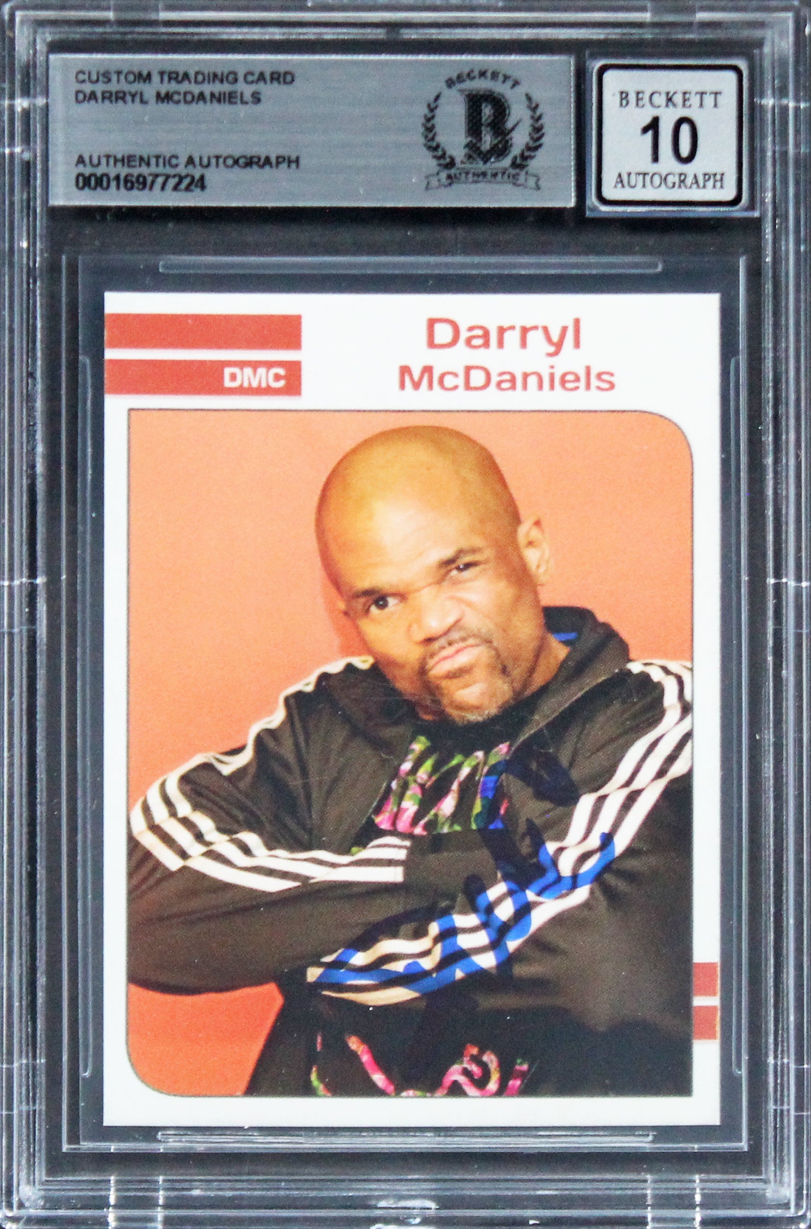 Darryl McDaniels Run DMC Authentic Signed Custom Trading Card Auto 10 BAS Slab 2