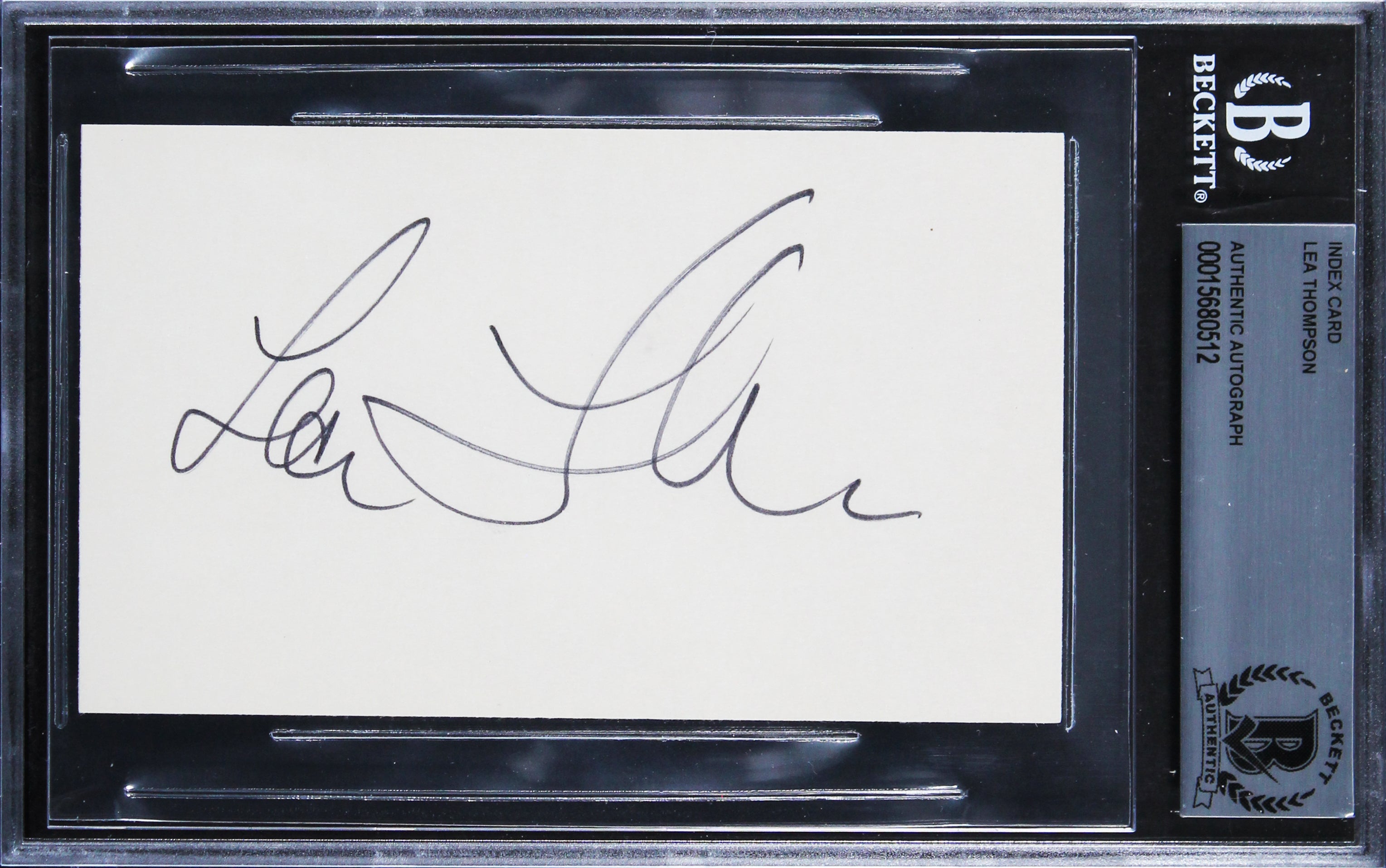 Lea Thompson Back To The Future Authentic Signed 3x5 Index Card BAS Slabbed