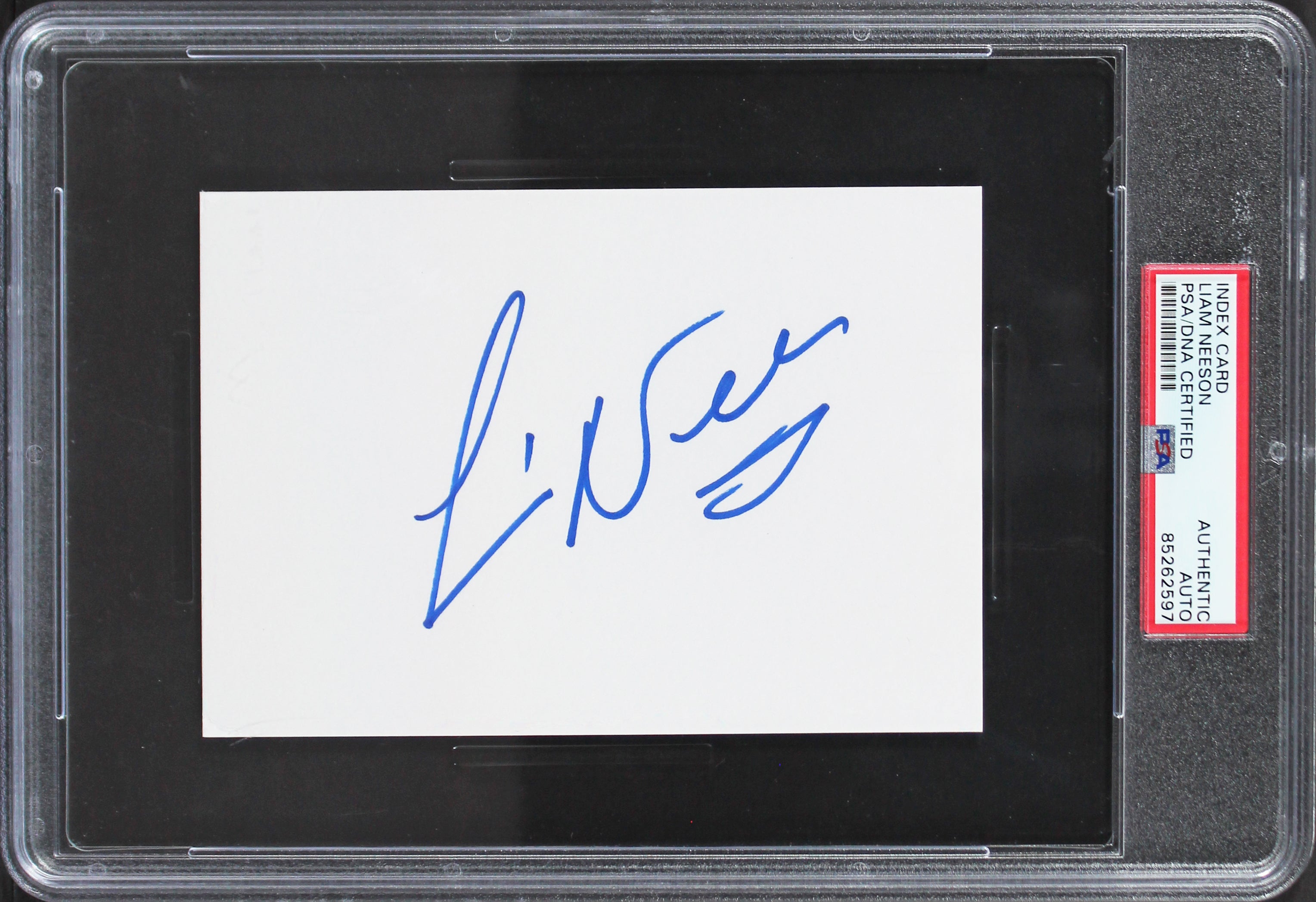 Liam Neeson Authentic Signed & Framed 4x6 Index Card PSA/DNA Slabbed