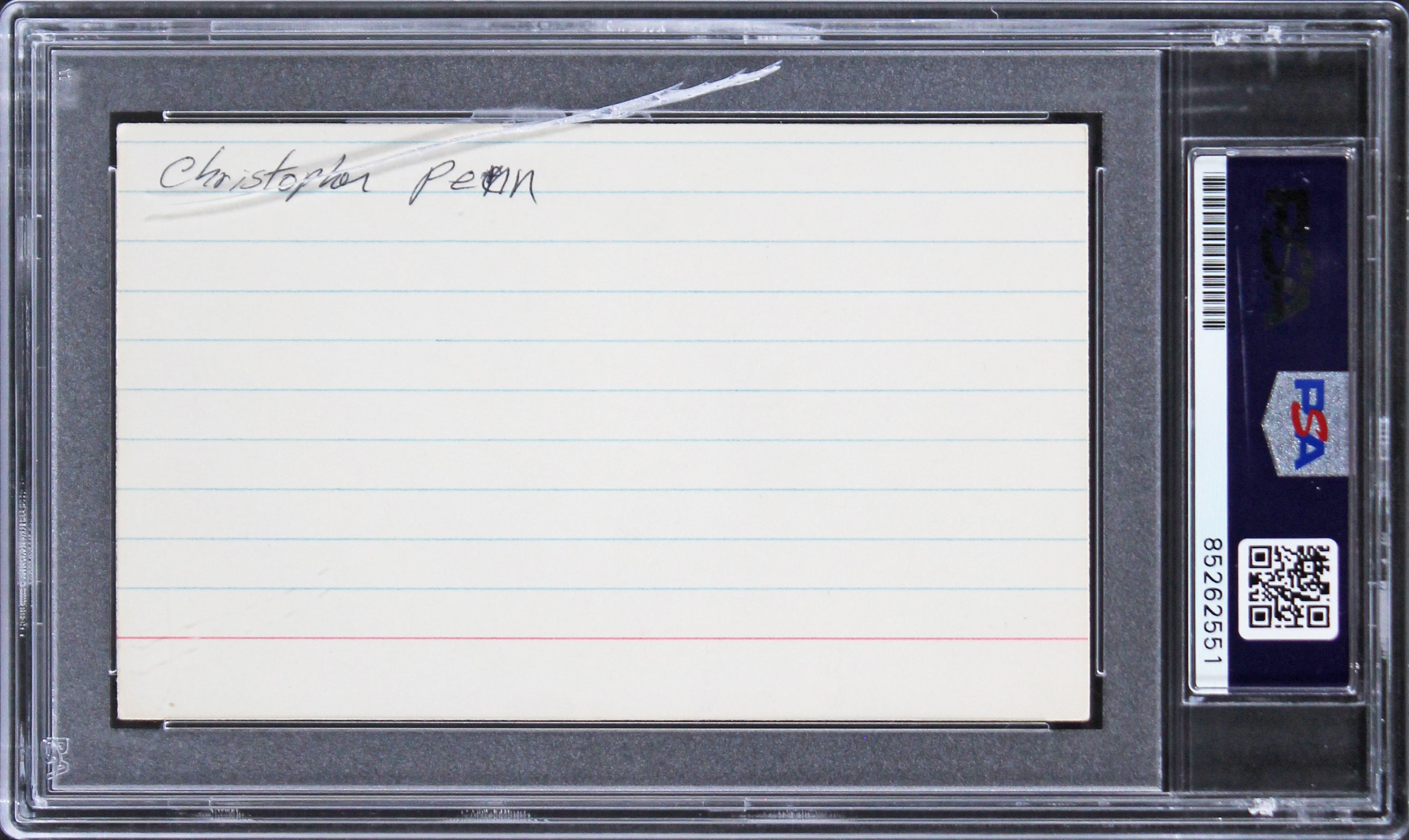 Chris Penn Footloose Authentic Signed 3x5 Index Card PSA/DNA Slabbed