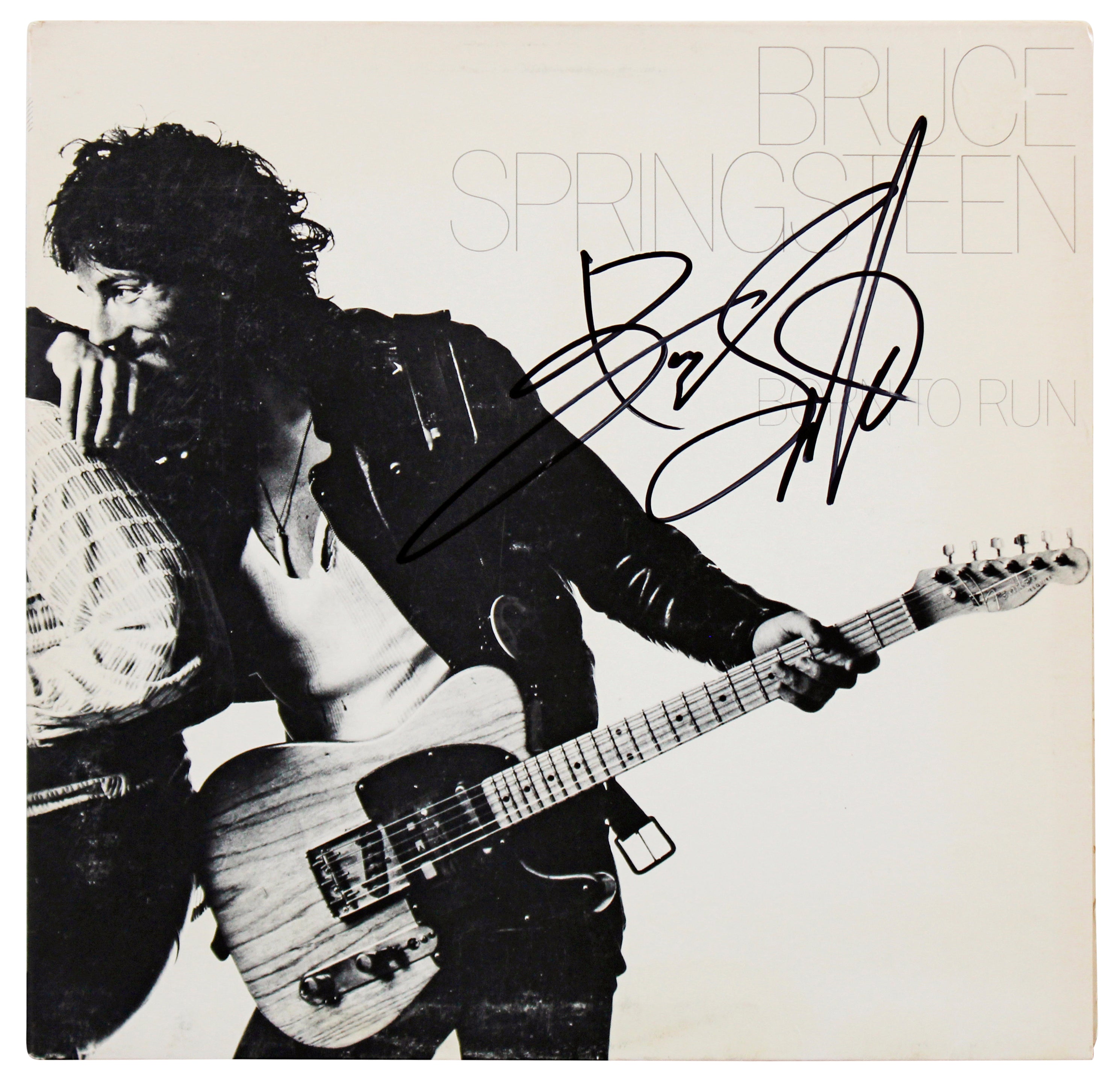 Bruce Springsteen Authentic Signed Born To Run Album Cover BAS #AD43141