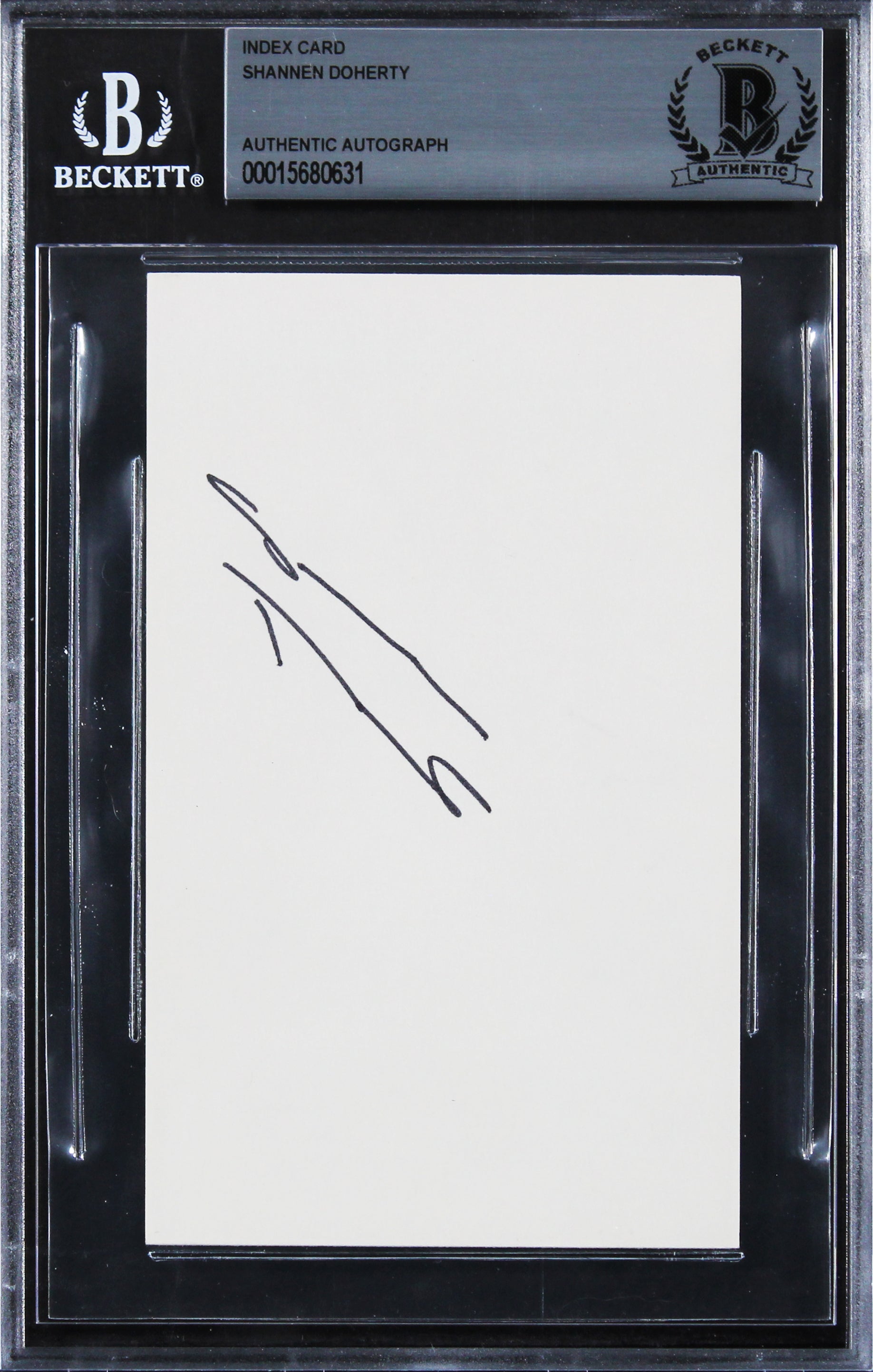 Shannen Doherty Beverly Hills 90210 Authentic Signed 3x5 Index Card BAS Slabbed