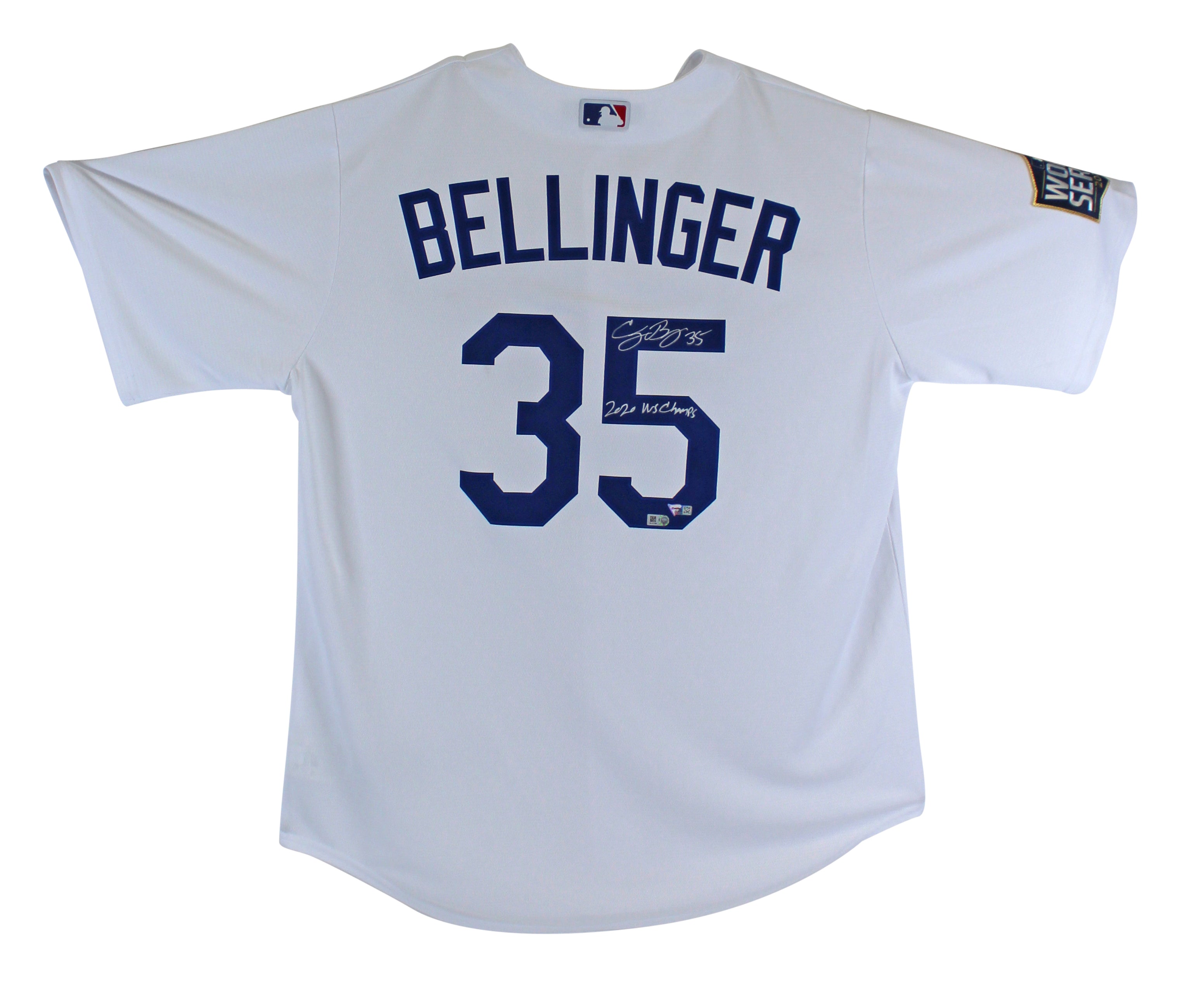 Dodgers Cody Bellinger 2020 WS Champs Signed White Nike Jersey w/ Patch Fanatics