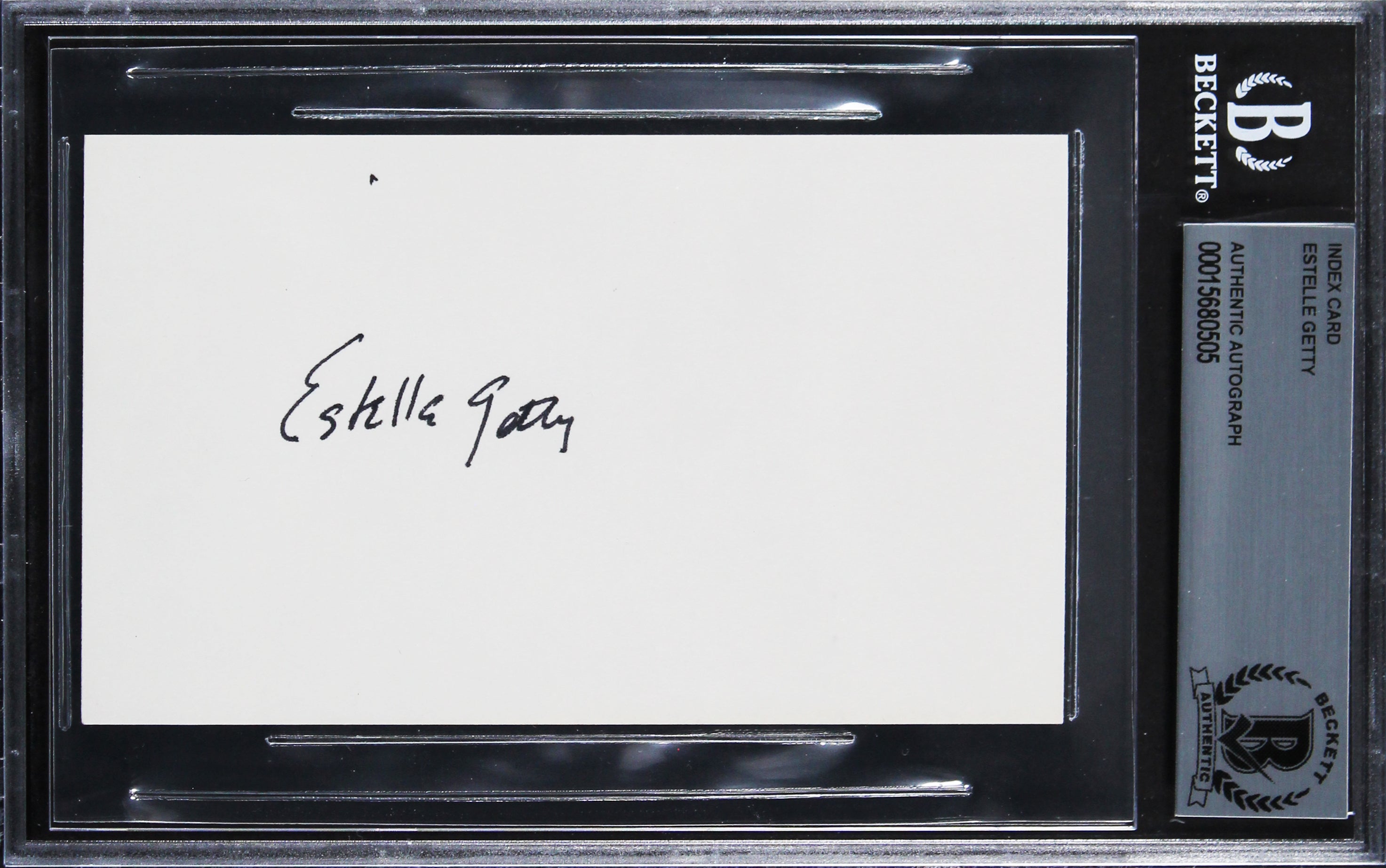 Estelle Getty The Golden Girls Authentic Signed 3x5 Index Card BAS Slabbed 1