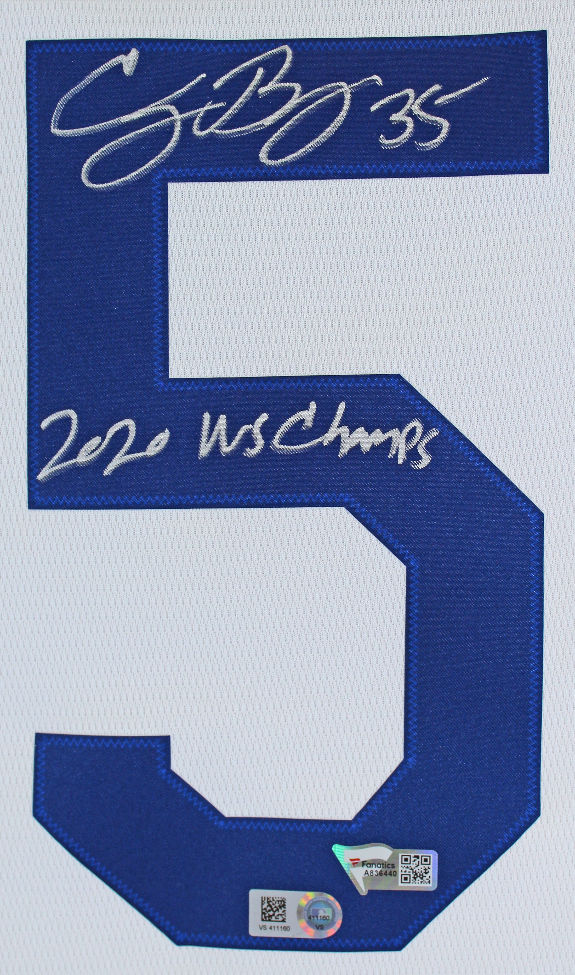 Dodgers Cody Bellinger 2020 WS Champs Signed White Nike Jersey w/ Patch Fanatics