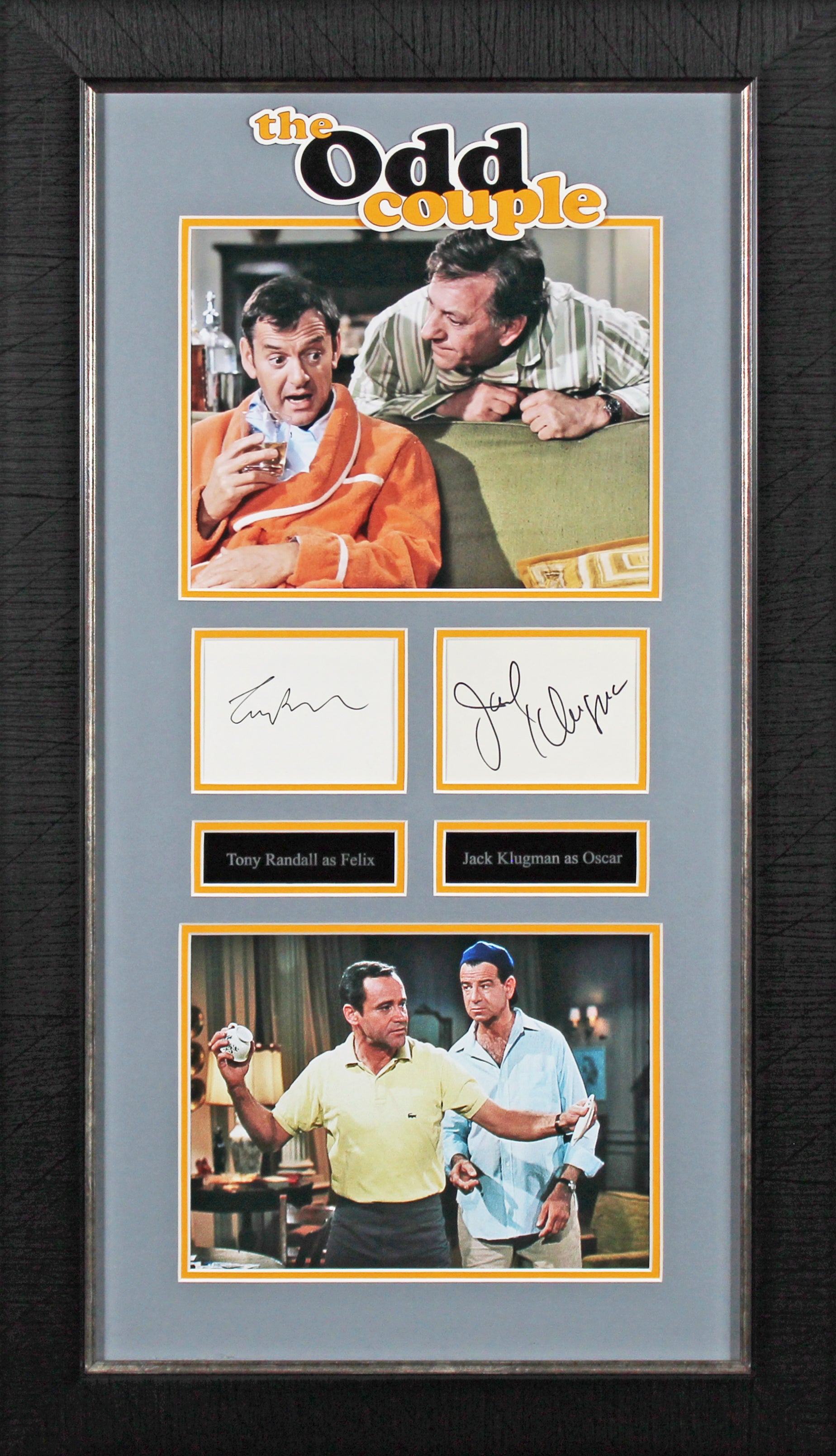 Jack Klugman & Tony Randall The Odd Couple Signed Framed Display BAS #AC26945