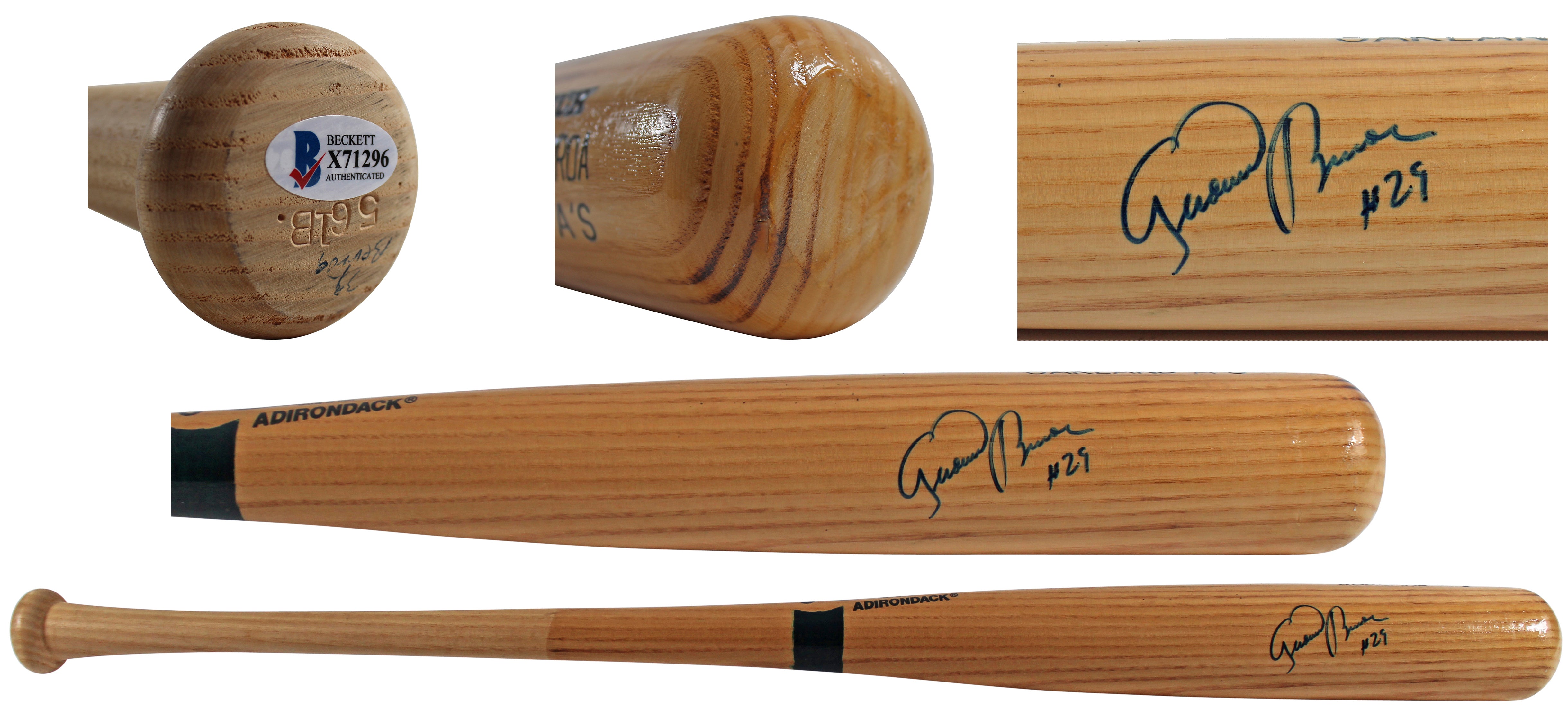 Athletics Geronimo Berroa Authentic Signed Rawlings Adirondack Bat BAS #X71296