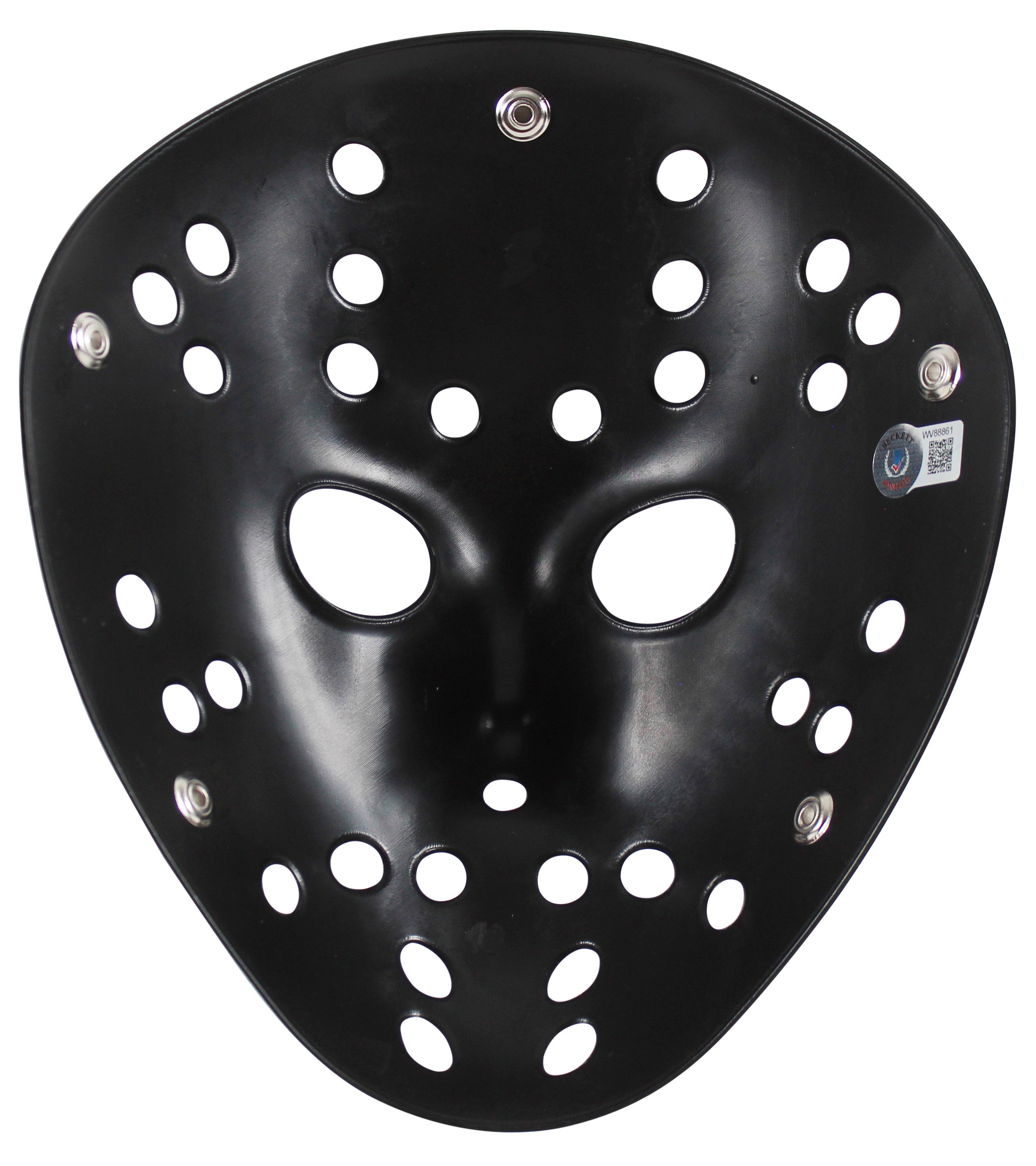 Ari Lehman Friday The 13th "F*** Freddy!" Signed Black Mask w/ Gold Sig BAS Wit