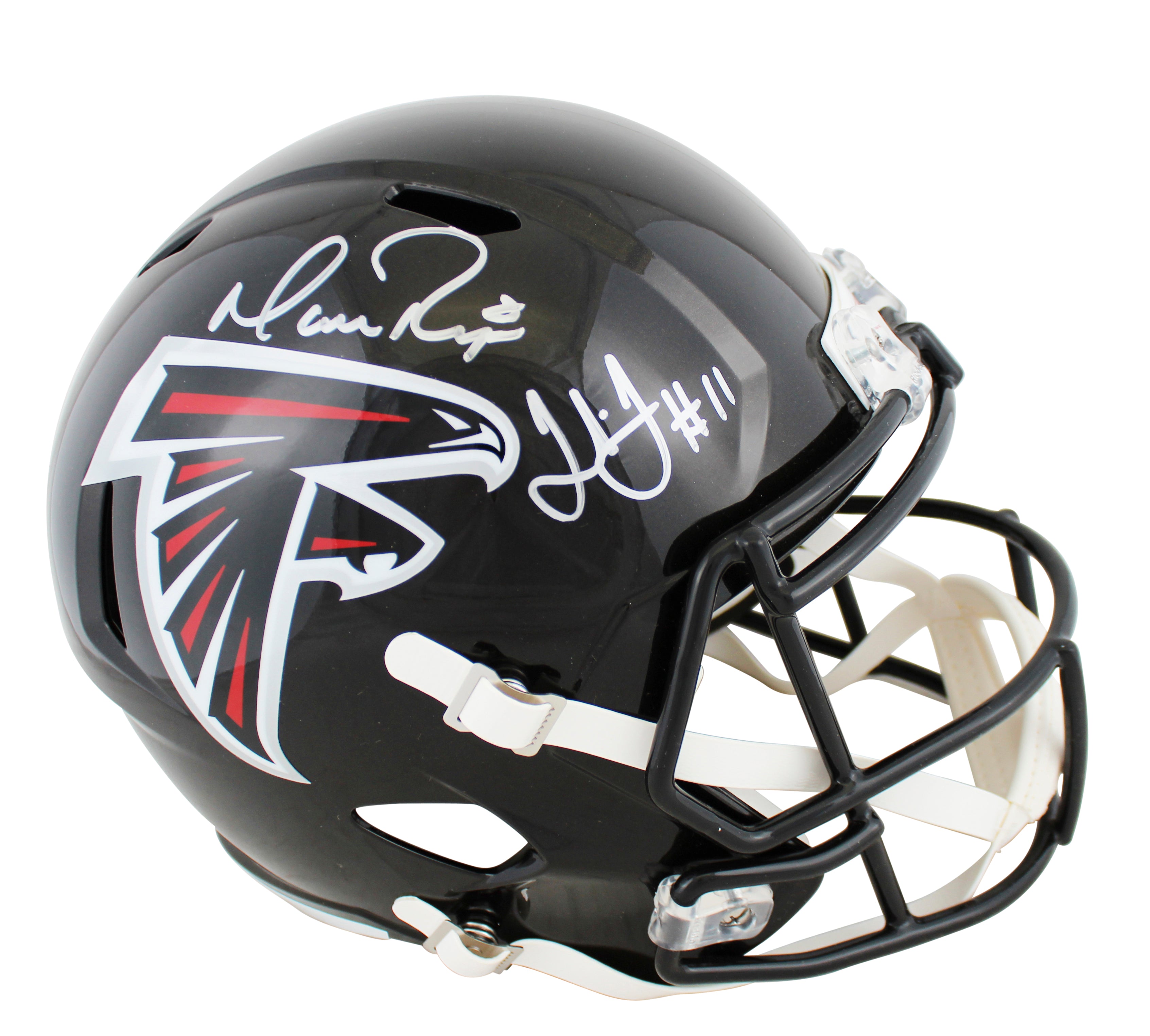 Falcons Matt Ryan & Julio Jones Signed Full Size Speed Rep Helmet BAS & Fanatics