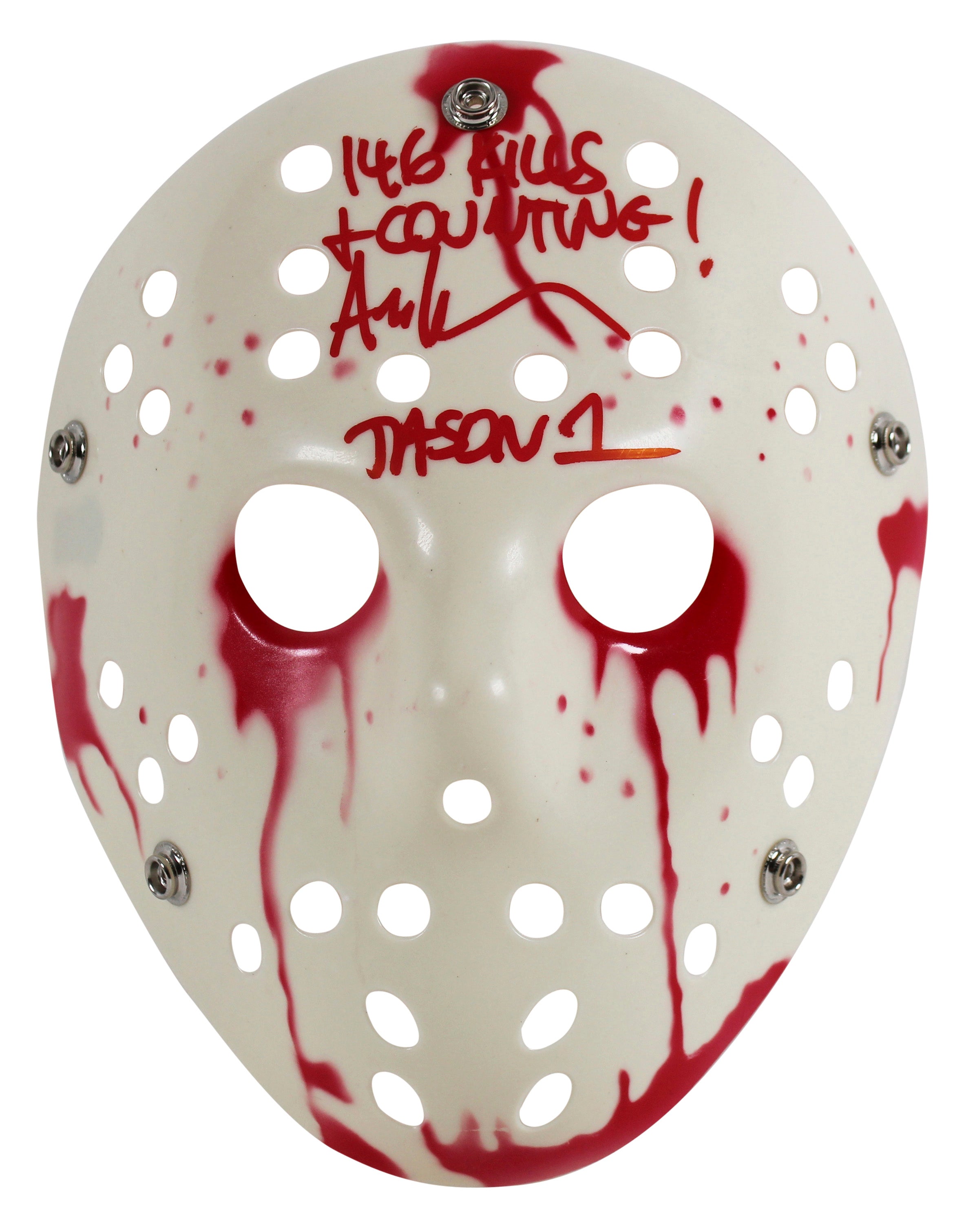 Ari Lehman Friday The 13th "146 Kills & Counting" Signed White Mask BAS Witness