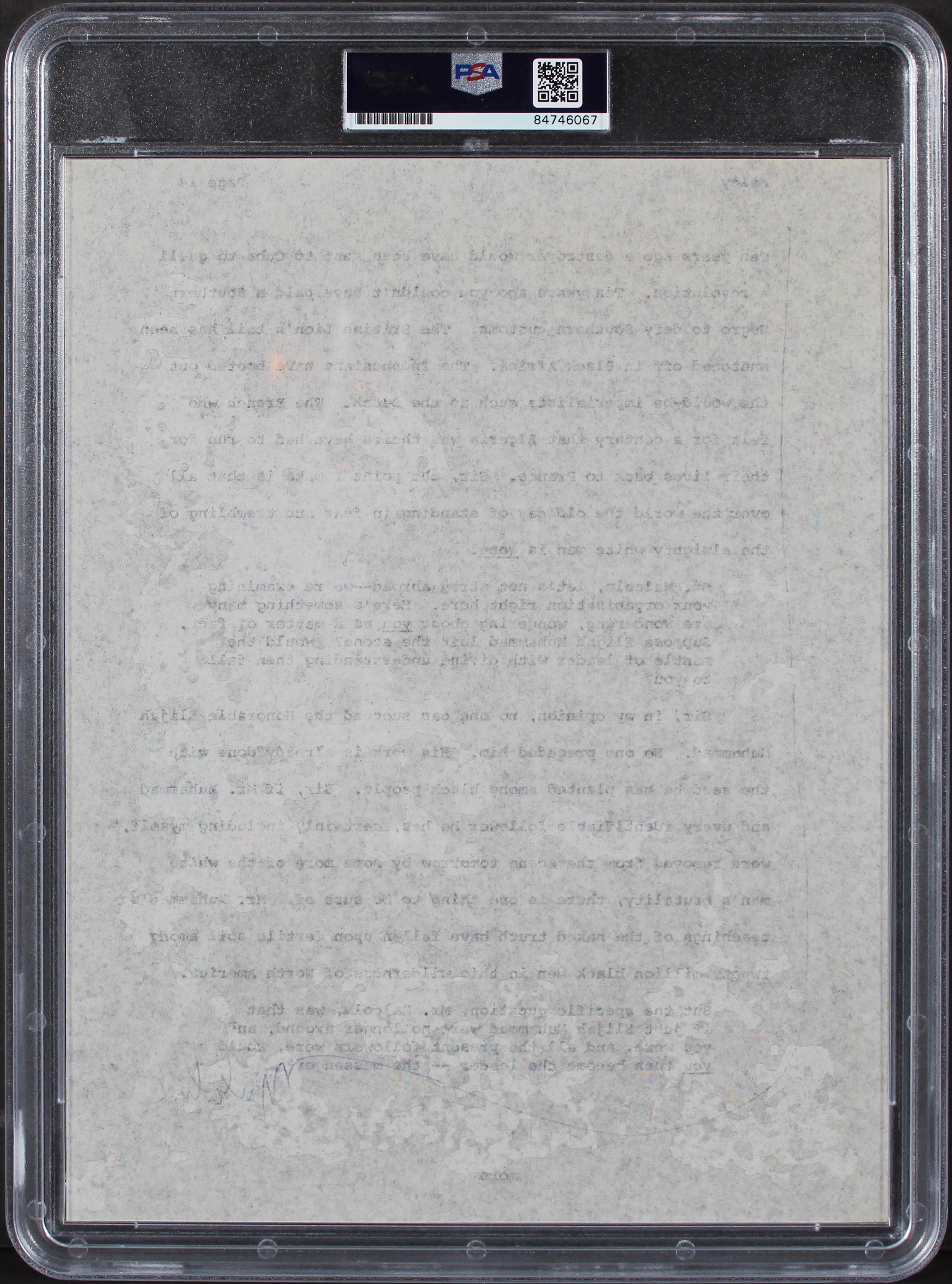 Malcolm X Authentic Signed 8.5x11 Document PSA/DNA Slabbed