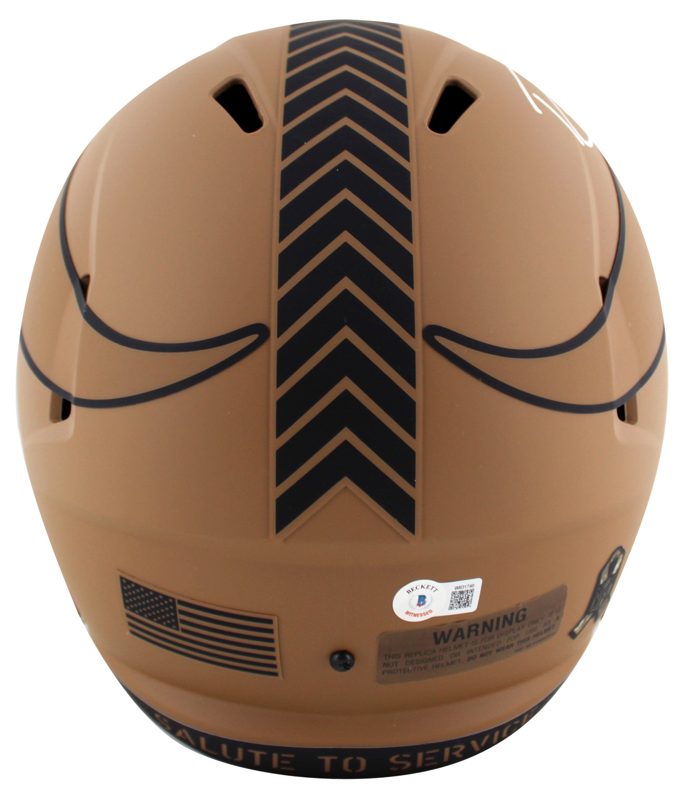 Vikings Randy Moss Signed Salute To Service II F/S Speed Rep Helmet BAS Witness