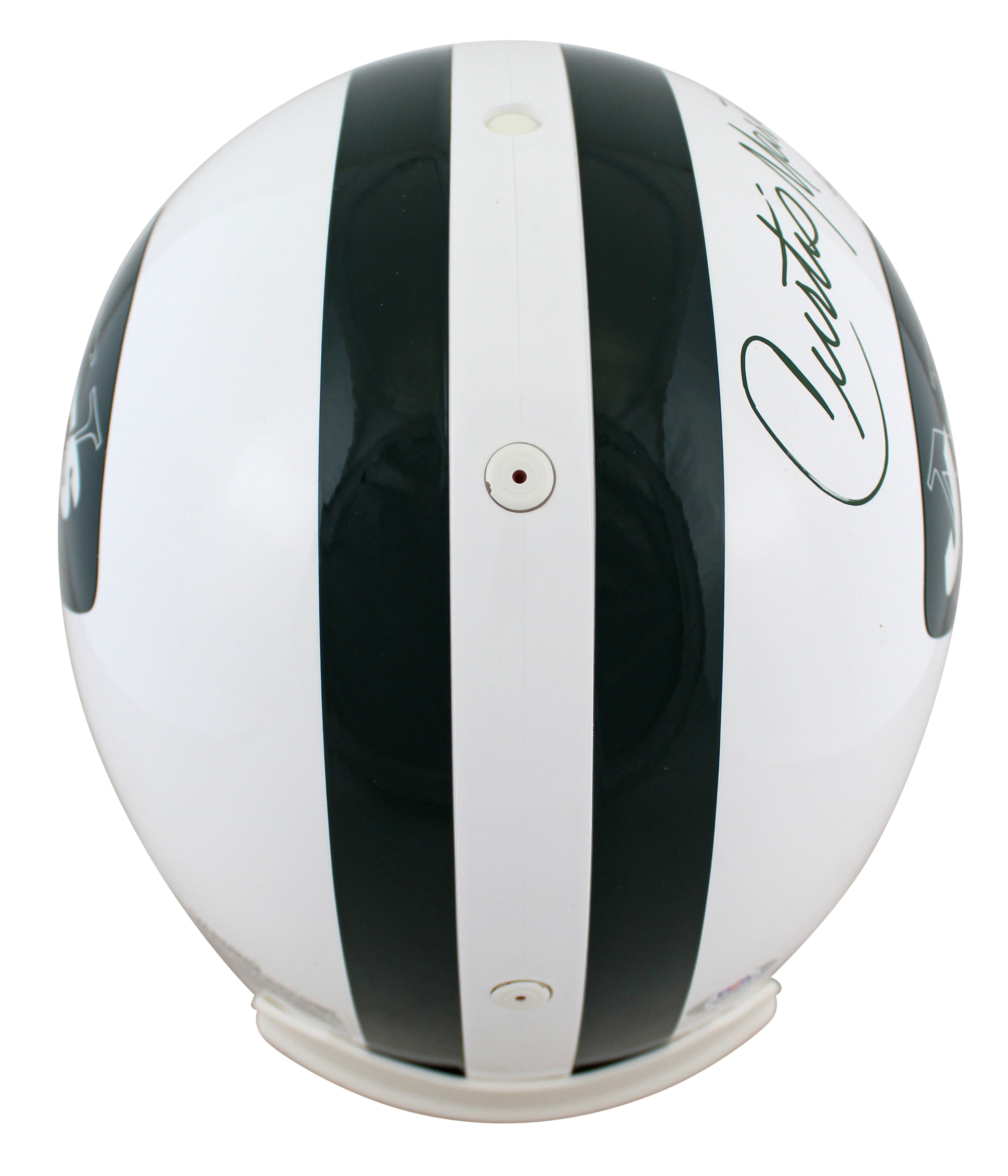 Jets Curtis Martin HOF 12 Signed White 65-77 TB Full Size Proline Helmet PSA Itp