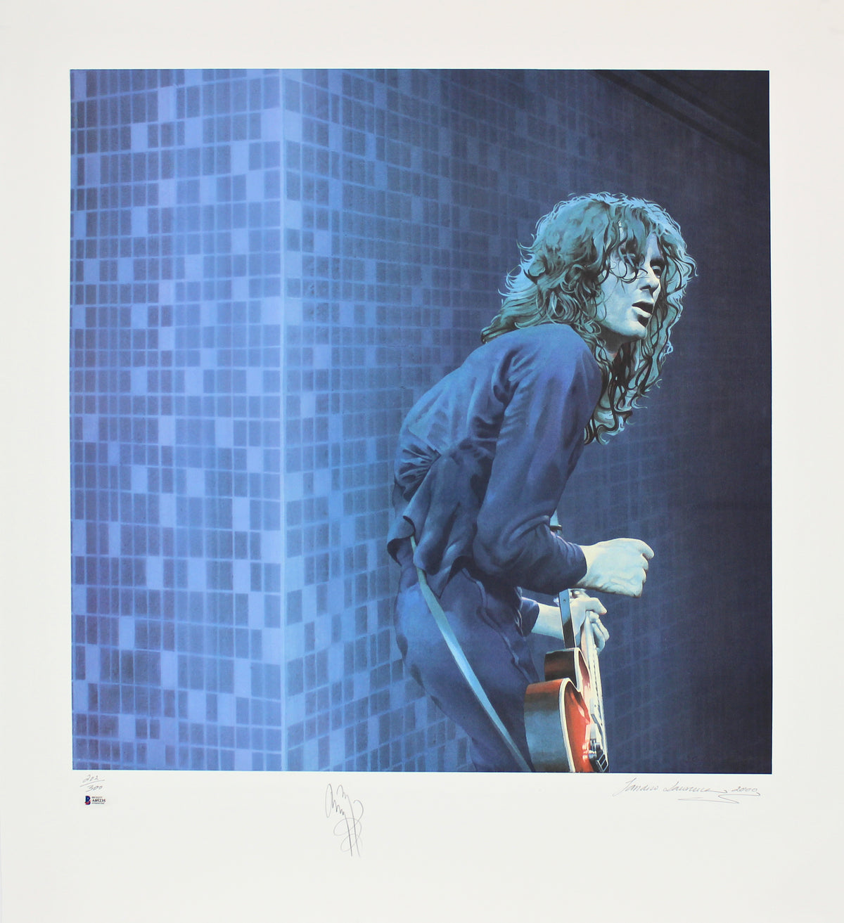 Jimmy Page Led Zeppelin Signed 30x33 LE Artist Print Litho #202/300 BAS #A05235