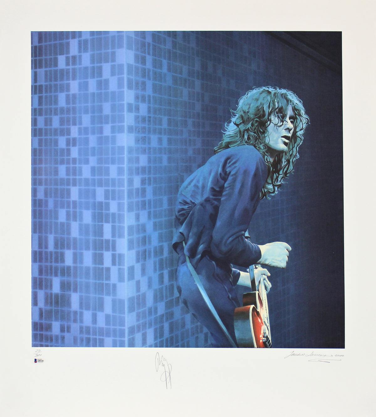 Jimmy Page Led Zeppelin Signed 30x33 LE Artist Print Litho #231/300 BAS #A05236